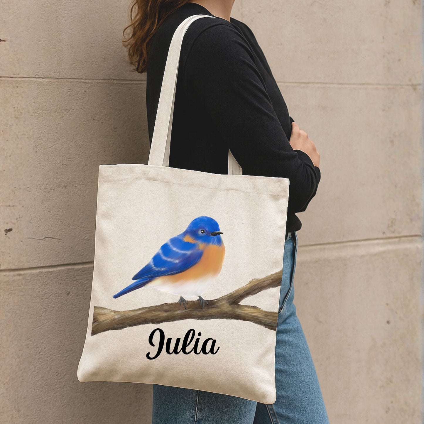 Eastern Bluebird Canvas Tote Bag - MerikaArt