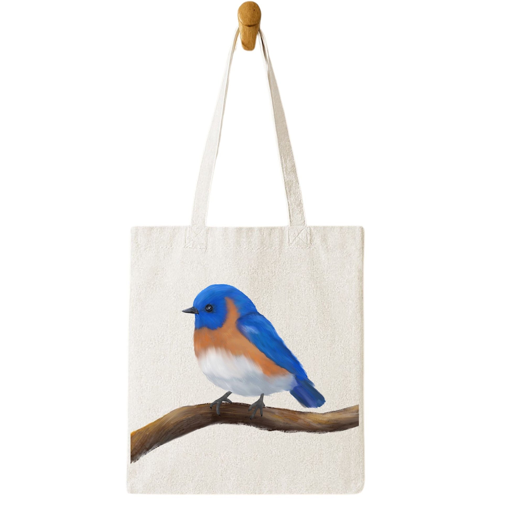 Eastern Bluebird Canvas Tote Bag - MerikaArt