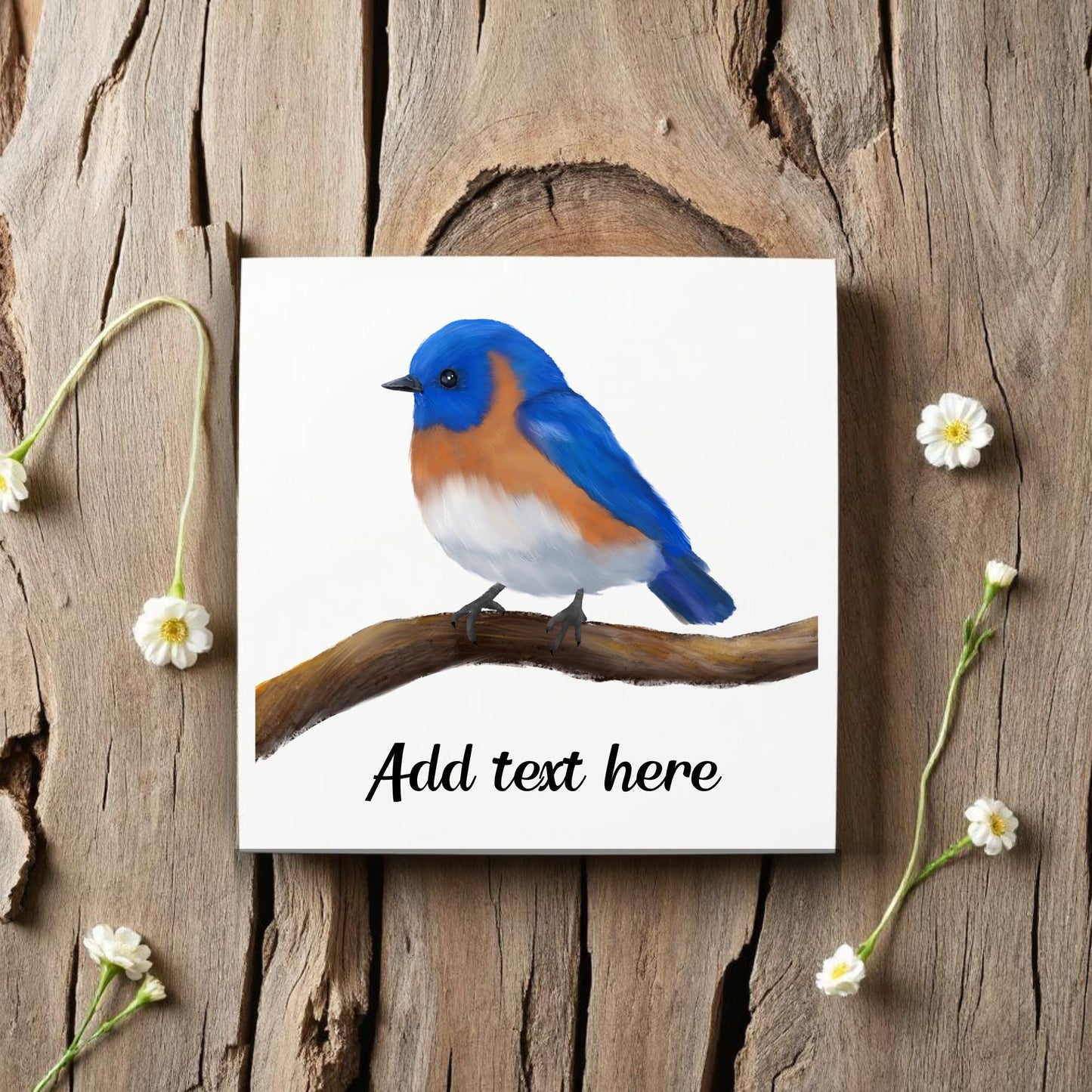 Eastern Bluebird Ceramic Tile – Handcrafted Artwork - MerikaArt