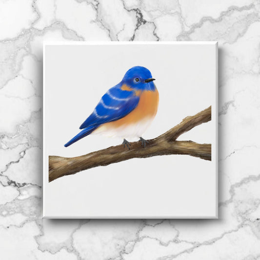 Eastern Bluebird Ceramic Tile – Unique Handcrafted Artwork - MerikaArt