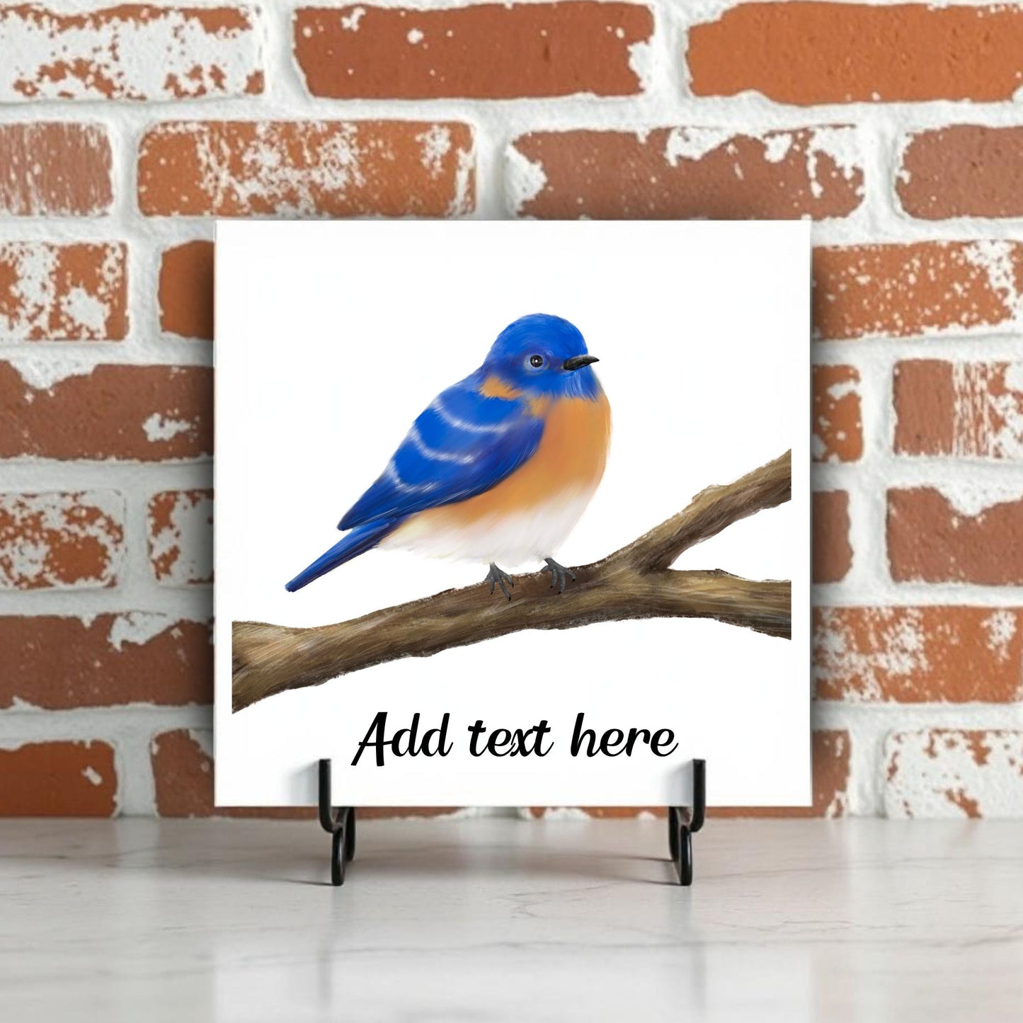 Eastern Bluebird Ceramic Tile – Unique Handcrafted Artwork - MerikaArt