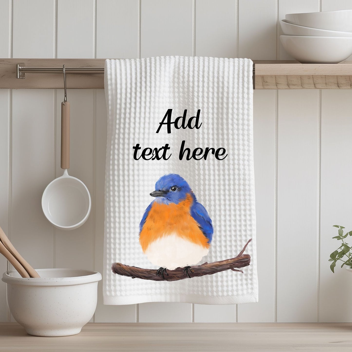 Eastern Bluebird Kitchen Towel - MerikaArt