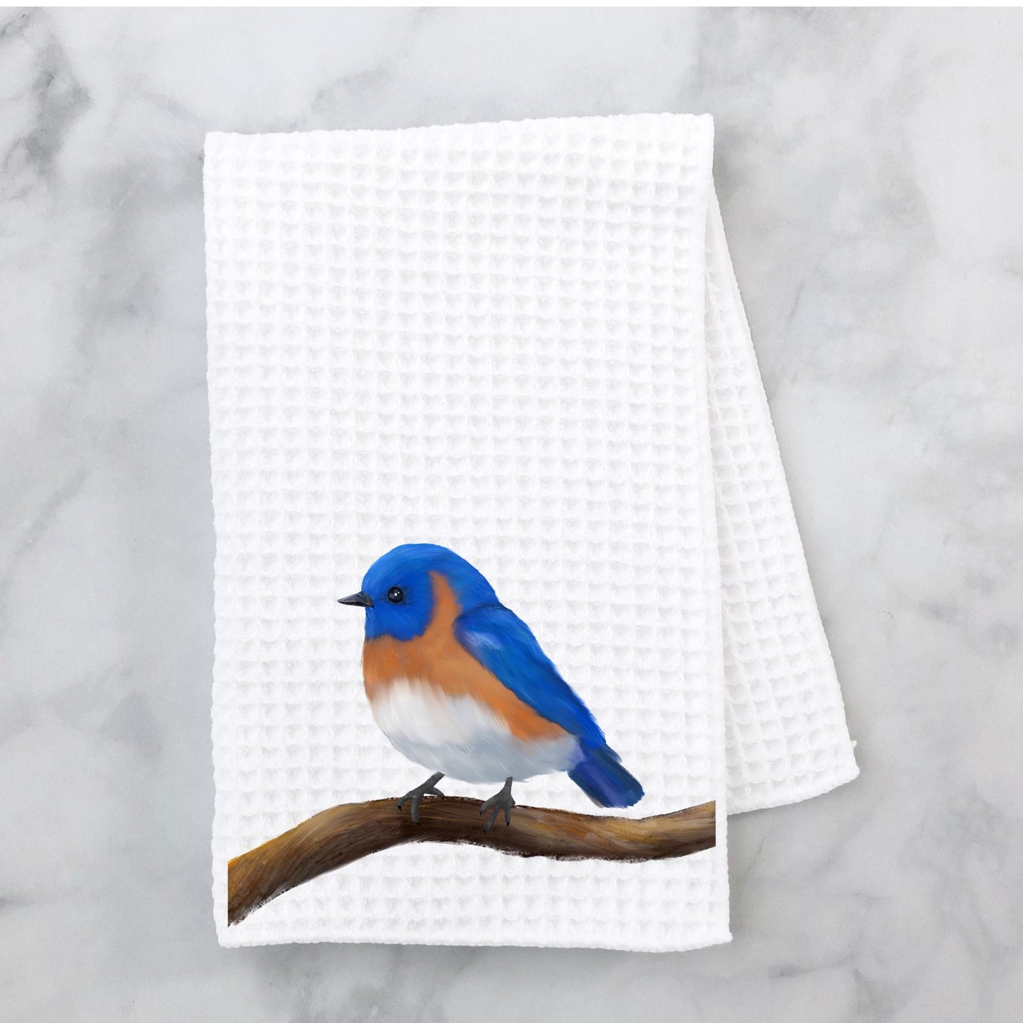 Eastern Bluebird Kitchen Towel - MerikaArt