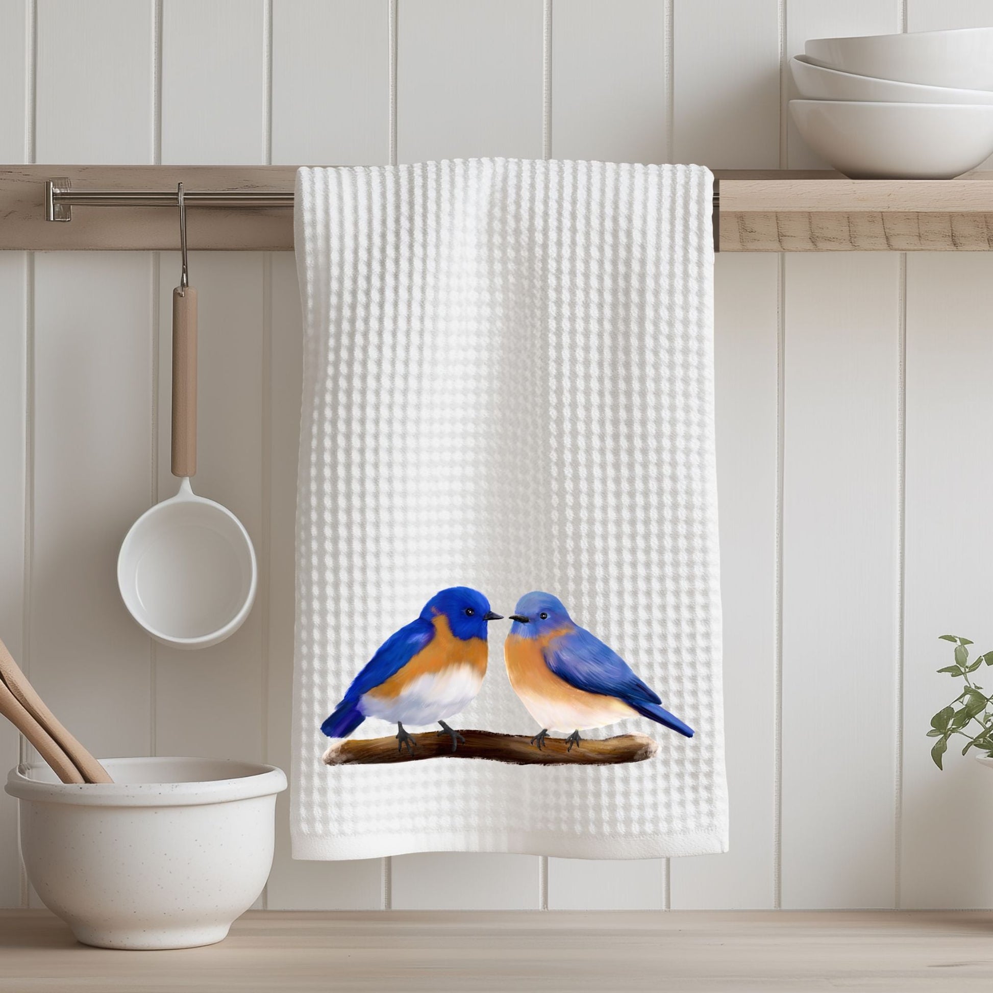 Eastern Bluebird Kitchen Towel - MerikaArt