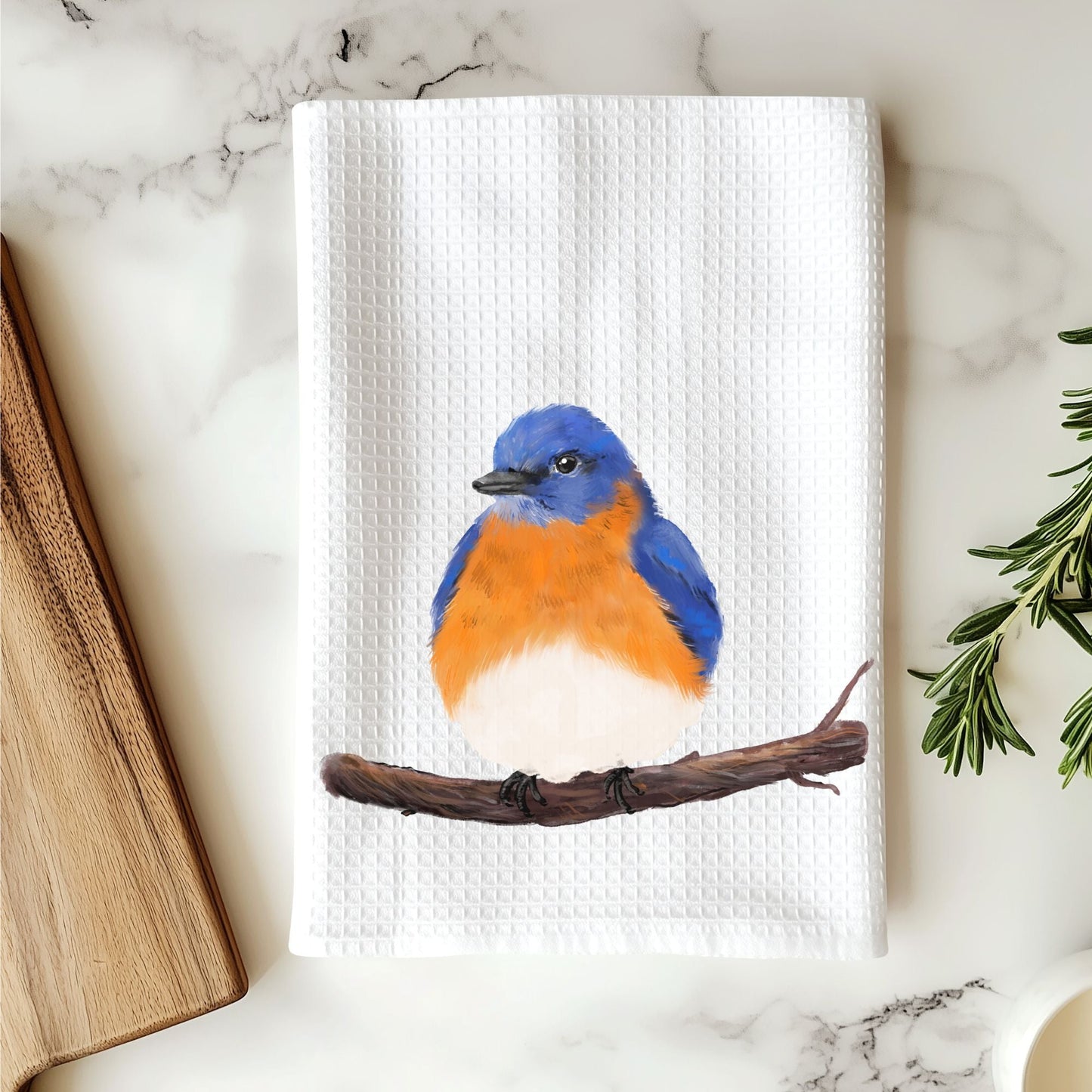 Eastern Bluebird Kitchen Towel - MerikaArt