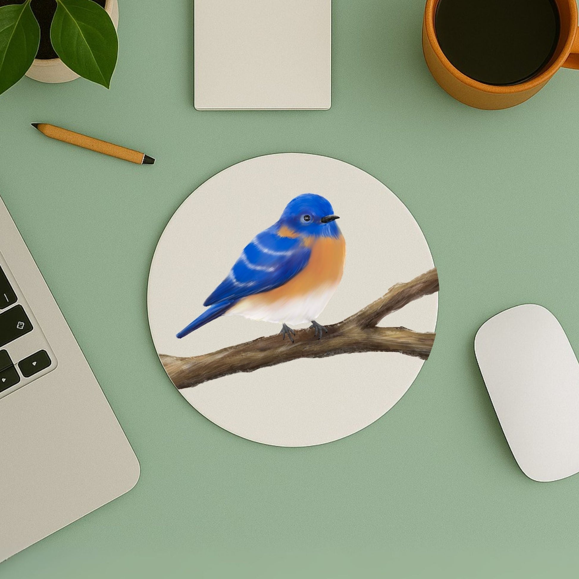 Eastern Bluebird Mousepad - MerikaArt