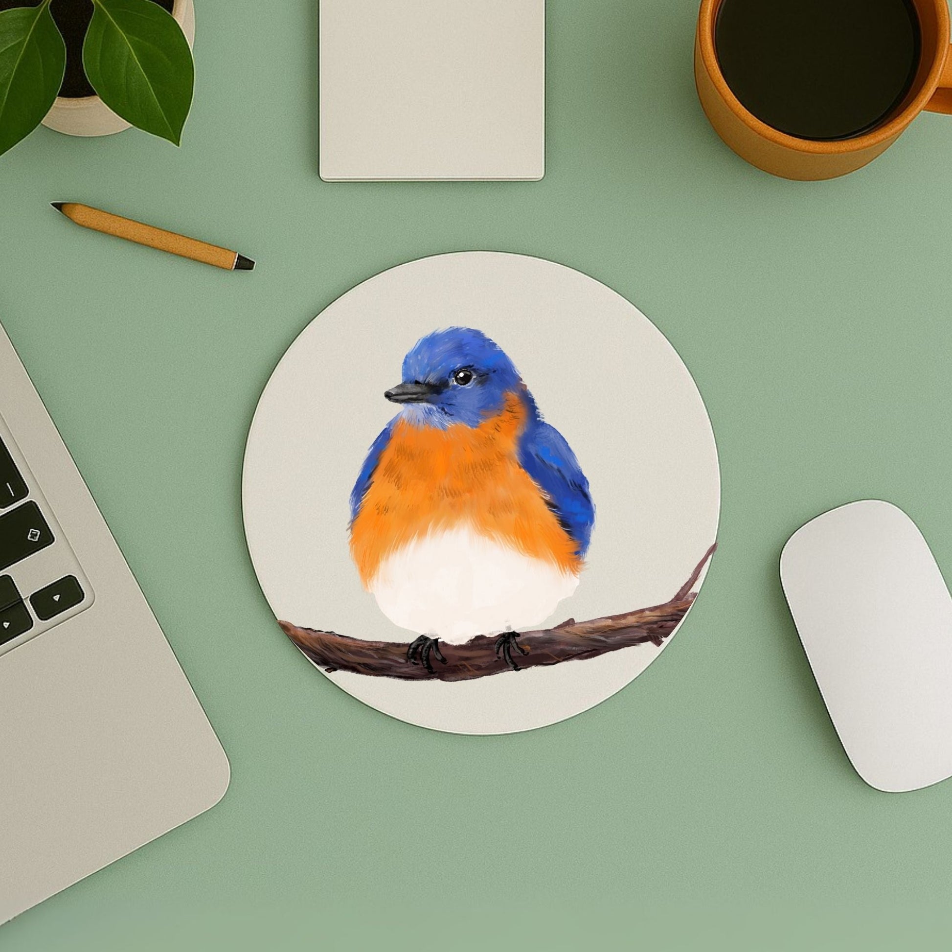 Eastern Bluebird Mousepad - MerikaArt