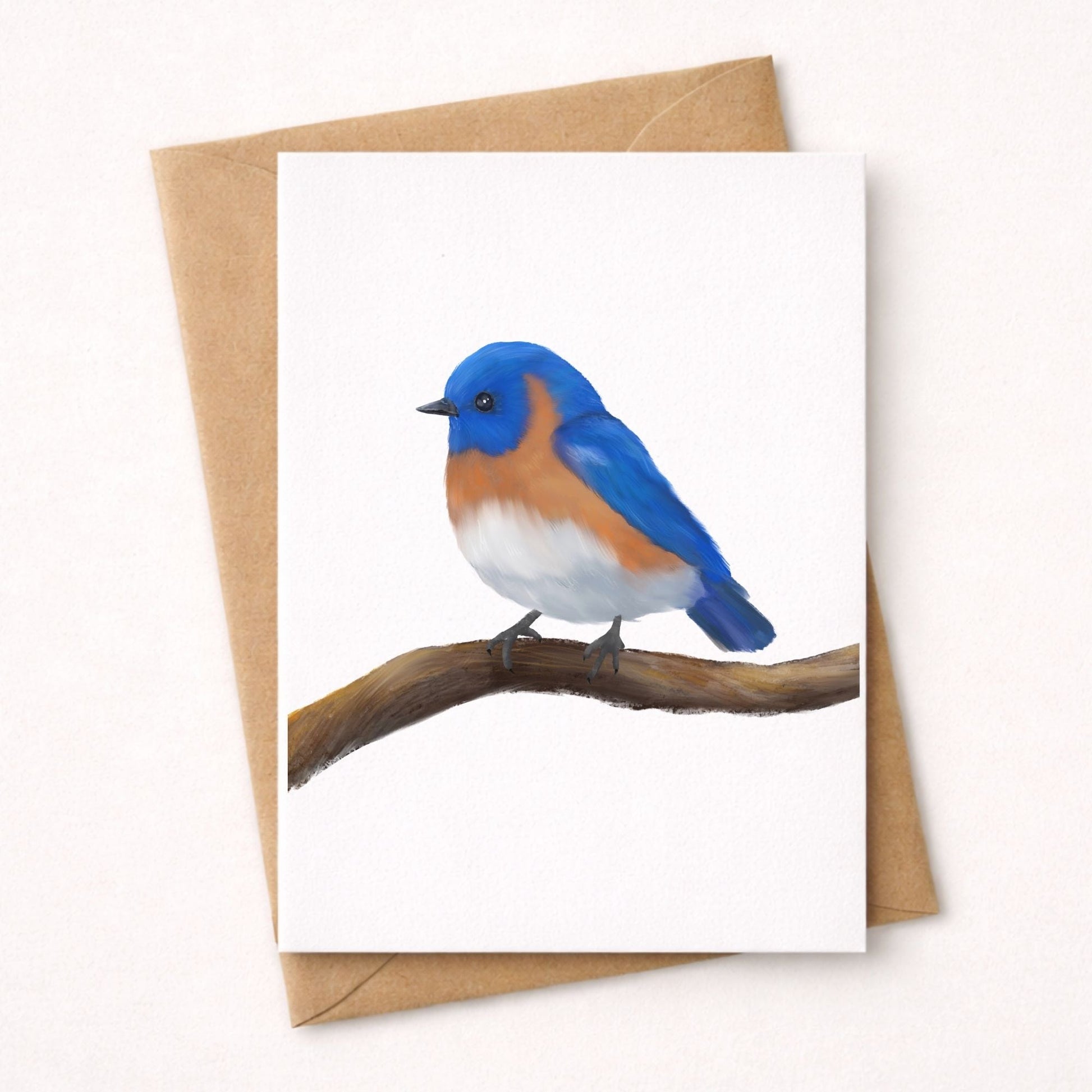 Eastern Bluebird on Branch Postcard - MerikaArt