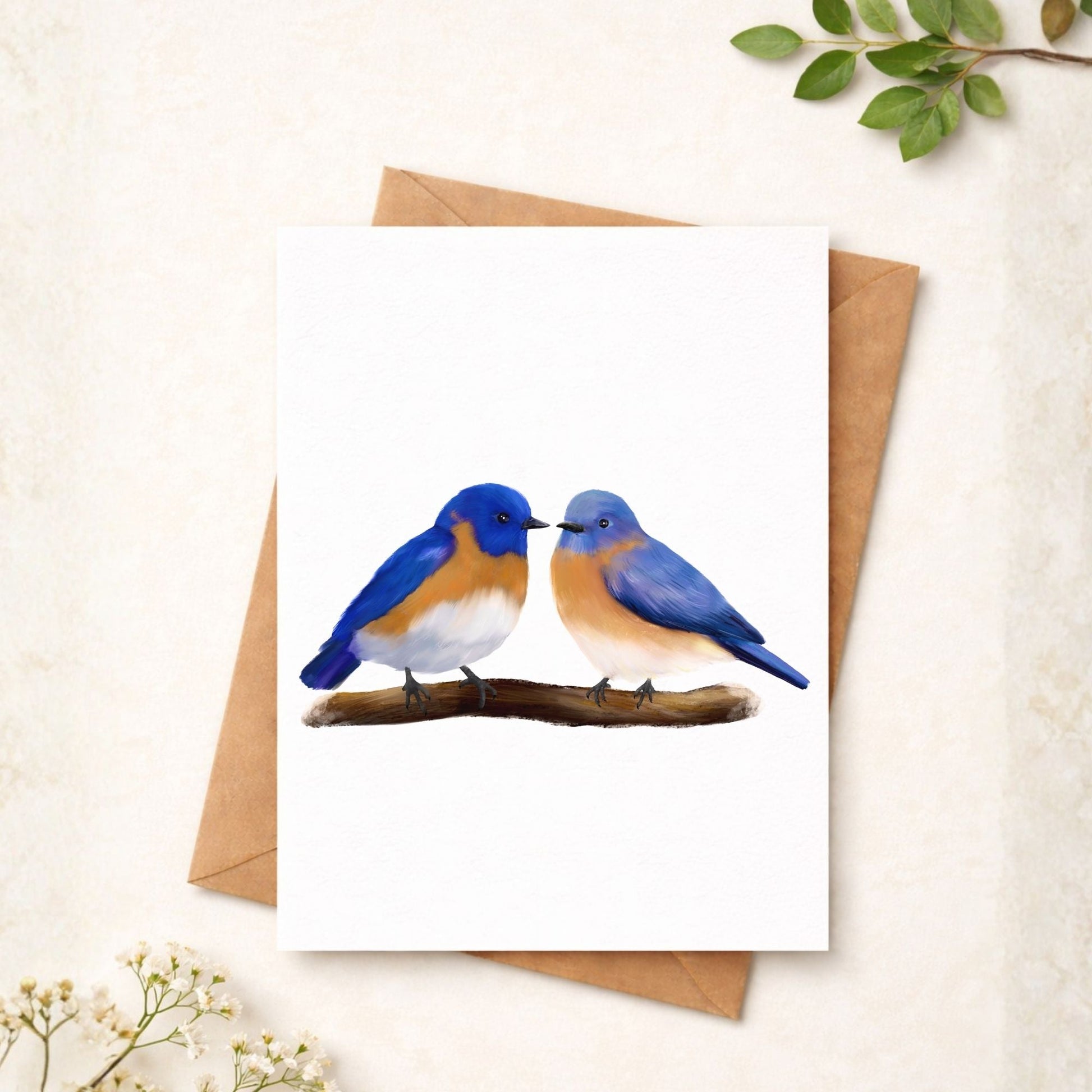 Eastern Bluebird Pair Postcard - MerikaArt