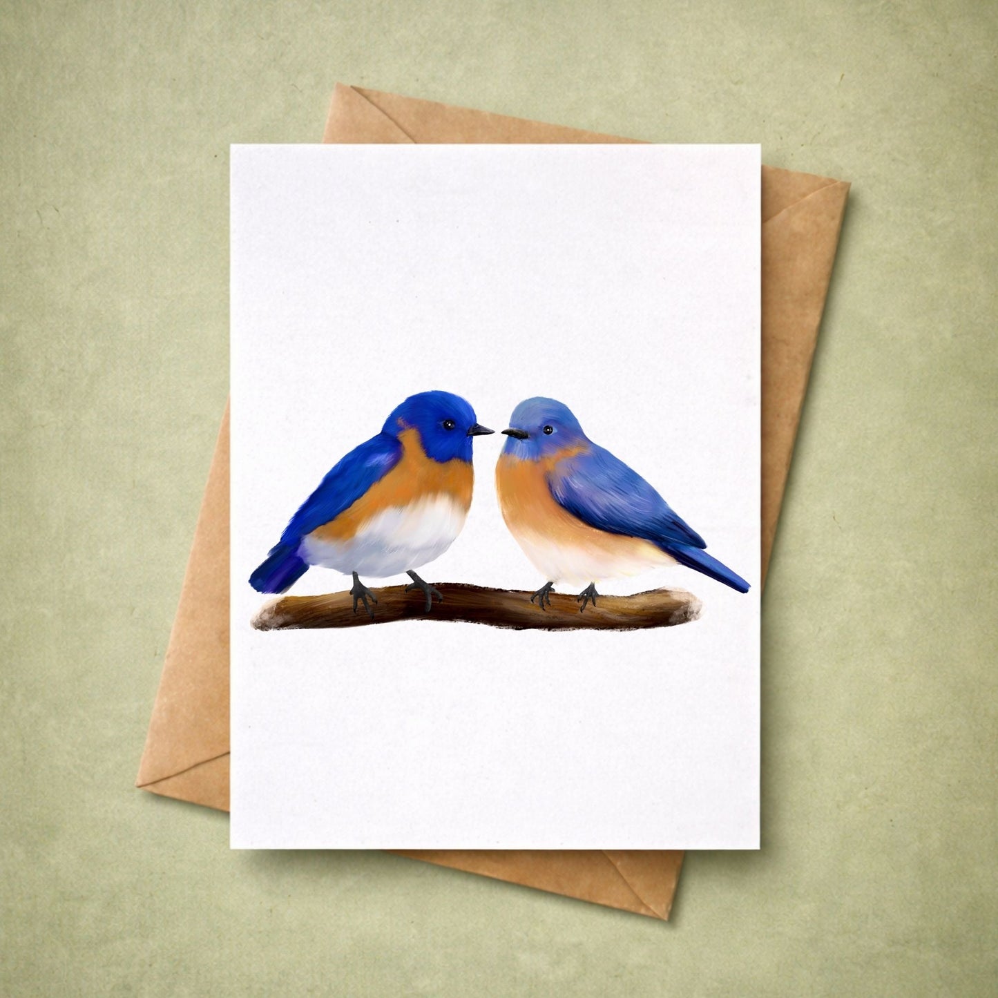 Eastern Bluebird Pair Postcard - MerikaArt