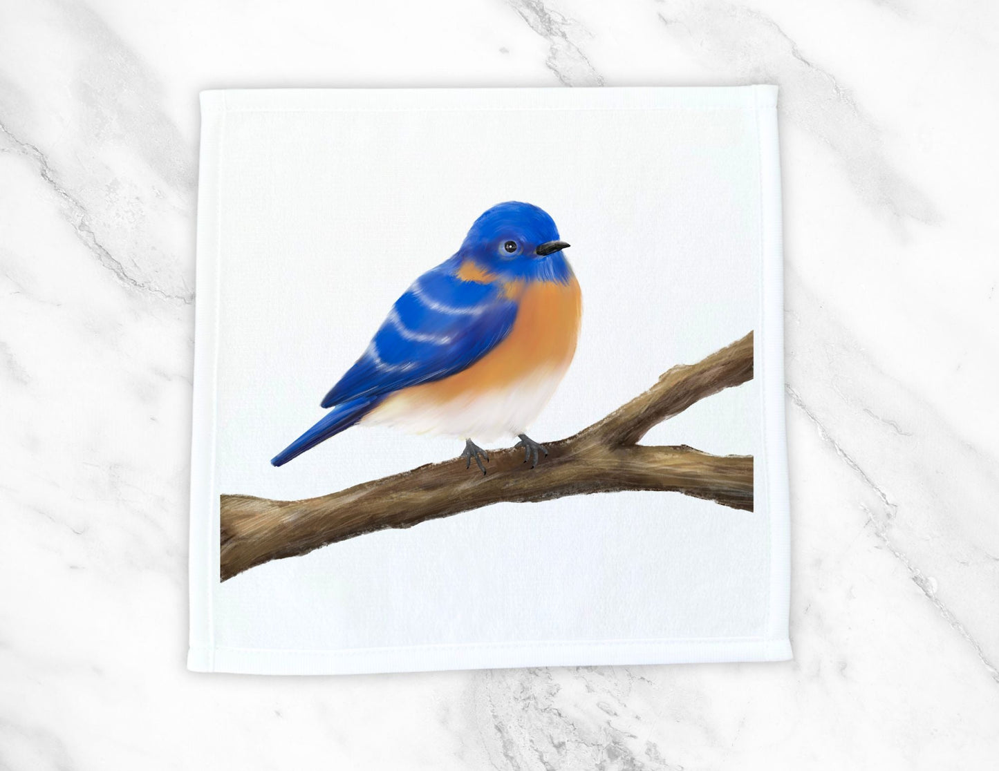 Eastern Bluebird Perched Washcloth – A Stunning Gift for Nature Lovers - MerikaArt