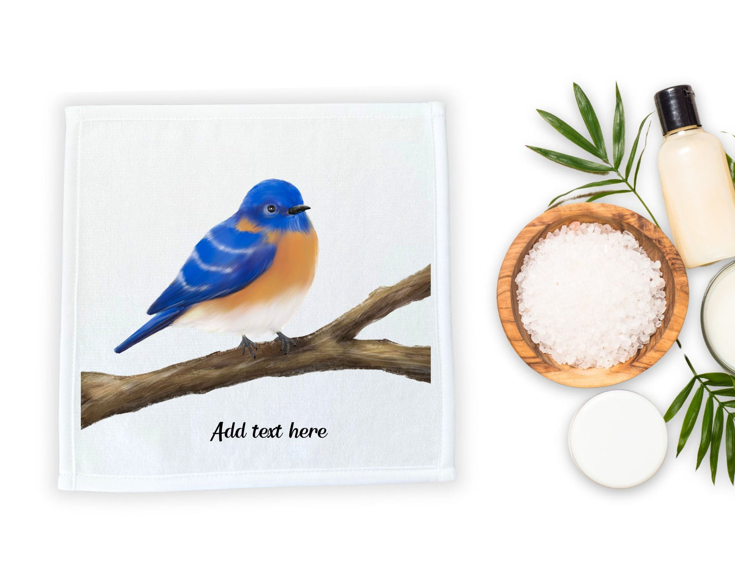 Eastern Bluebird Perched Washcloth – A Stunning Gift for Nature Lovers - MerikaArt