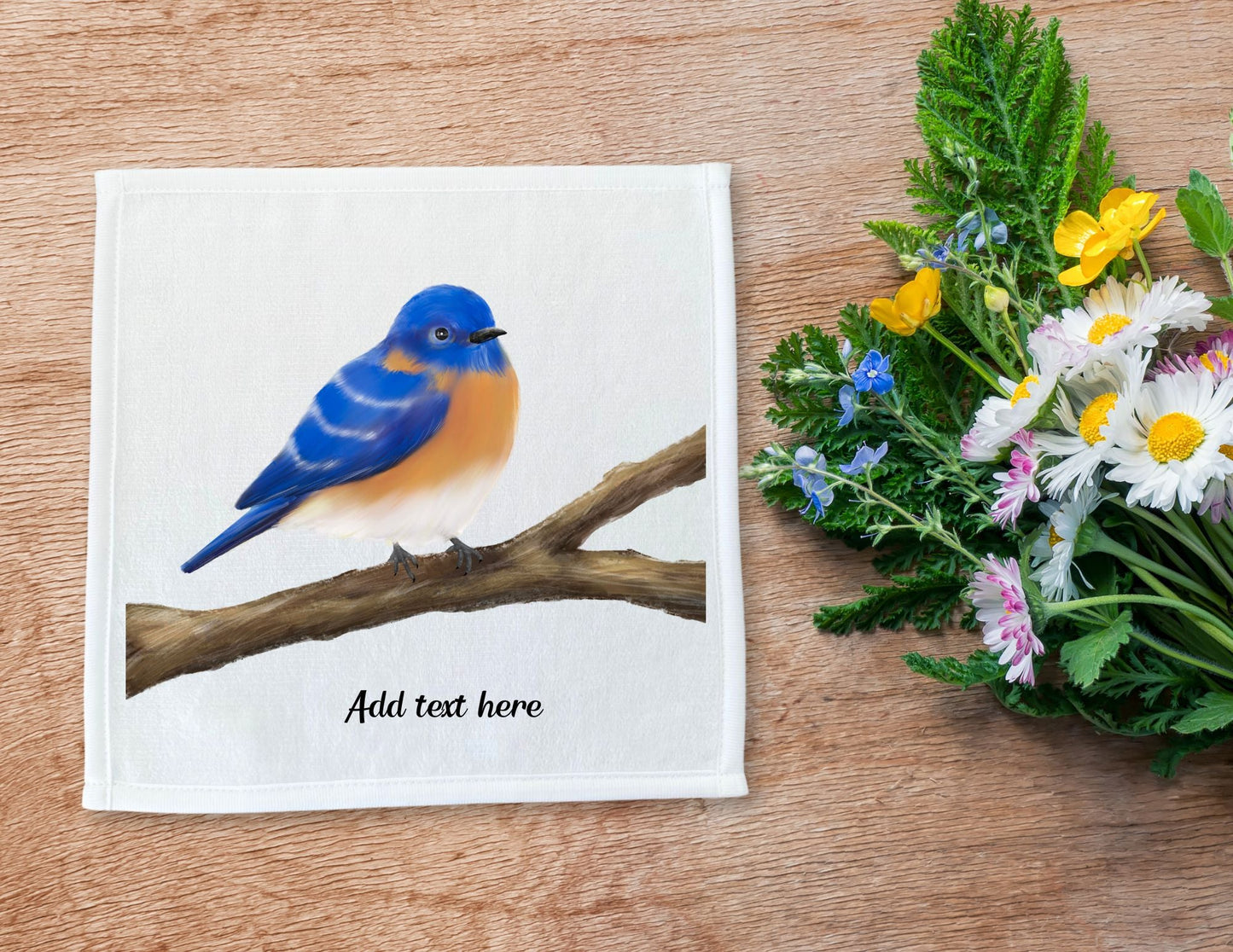 Eastern Bluebird Perched Washcloth – A Stunning Gift for Nature Lovers - MerikaArt