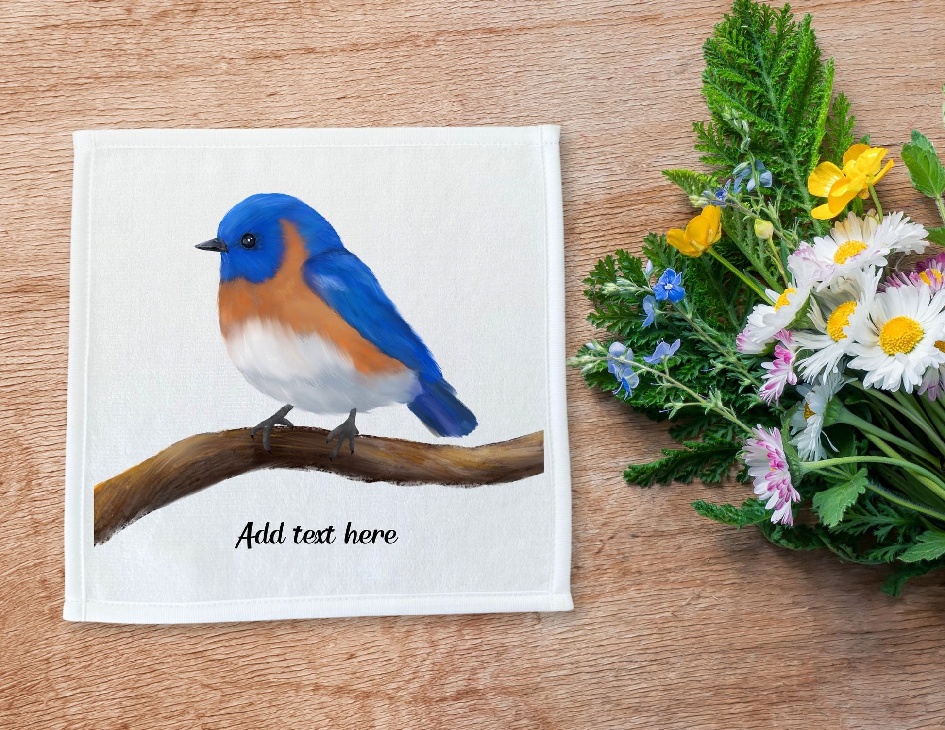 Eastern Bluebird Washcloth – A Beautiful Gift for Bird Lovers - MerikaArt