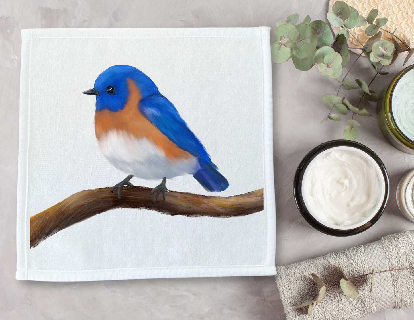 Eastern Bluebird Washcloth – A Beautiful Gift for Bird Lovers - MerikaArt