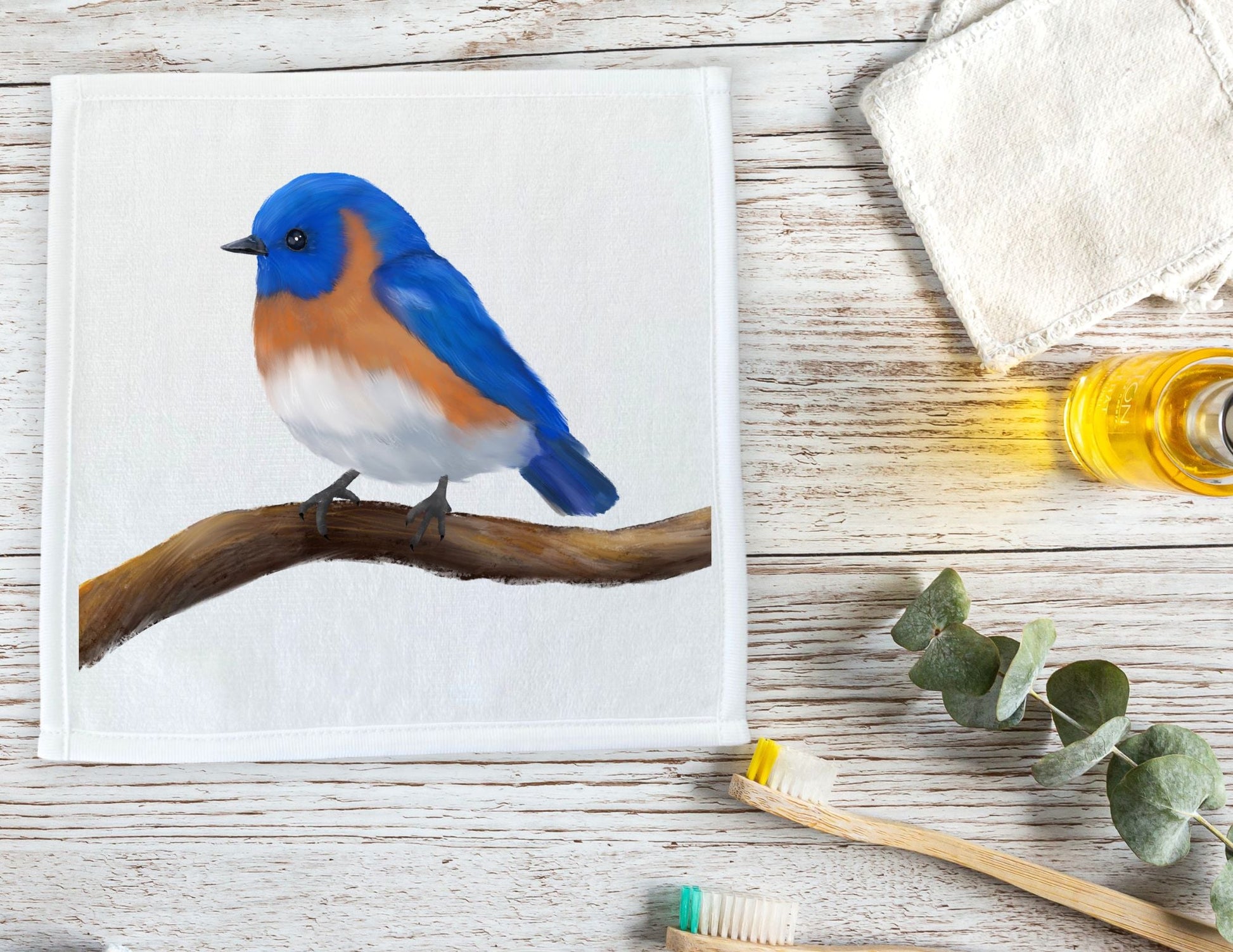 Eastern Bluebird Washcloth – A Beautiful Gift for Bird Lovers - MerikaArt