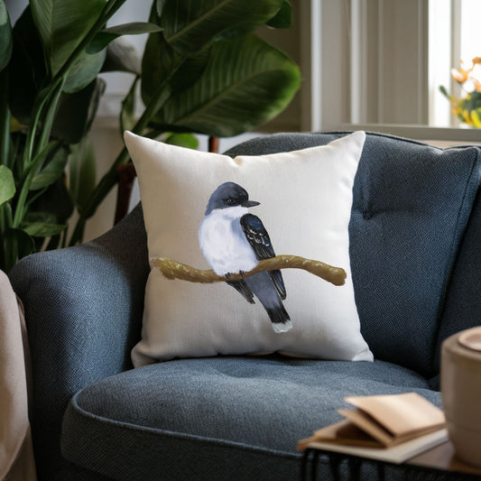 Eastern Kingbird Bird Pillow - MerikaArt