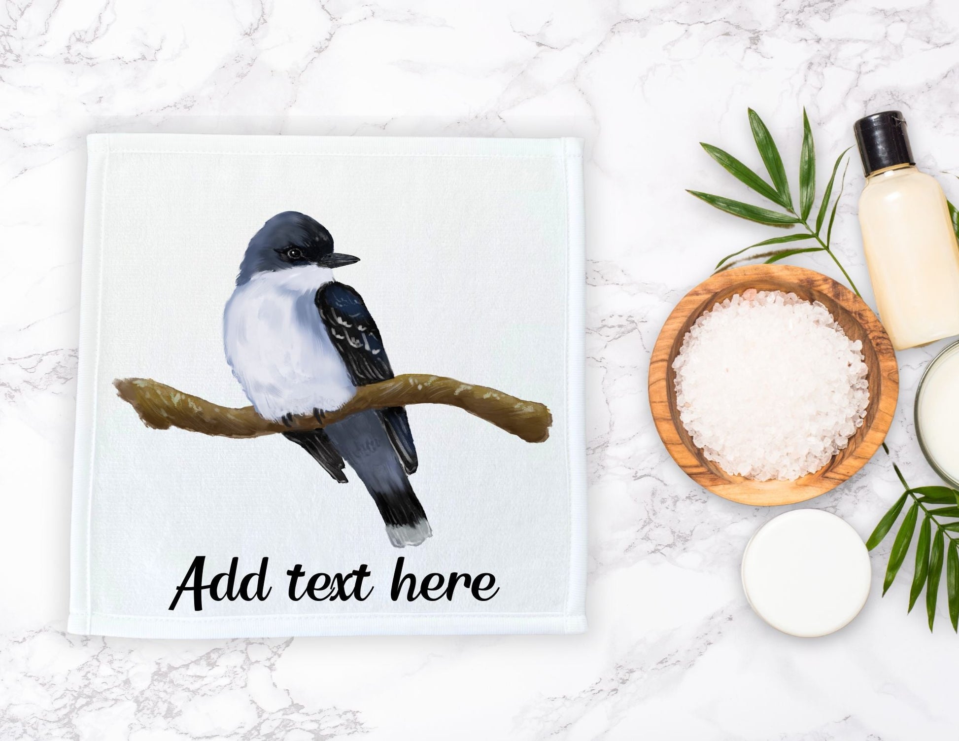 Eastern Kingbird Bird Washcloth - MerikaArt