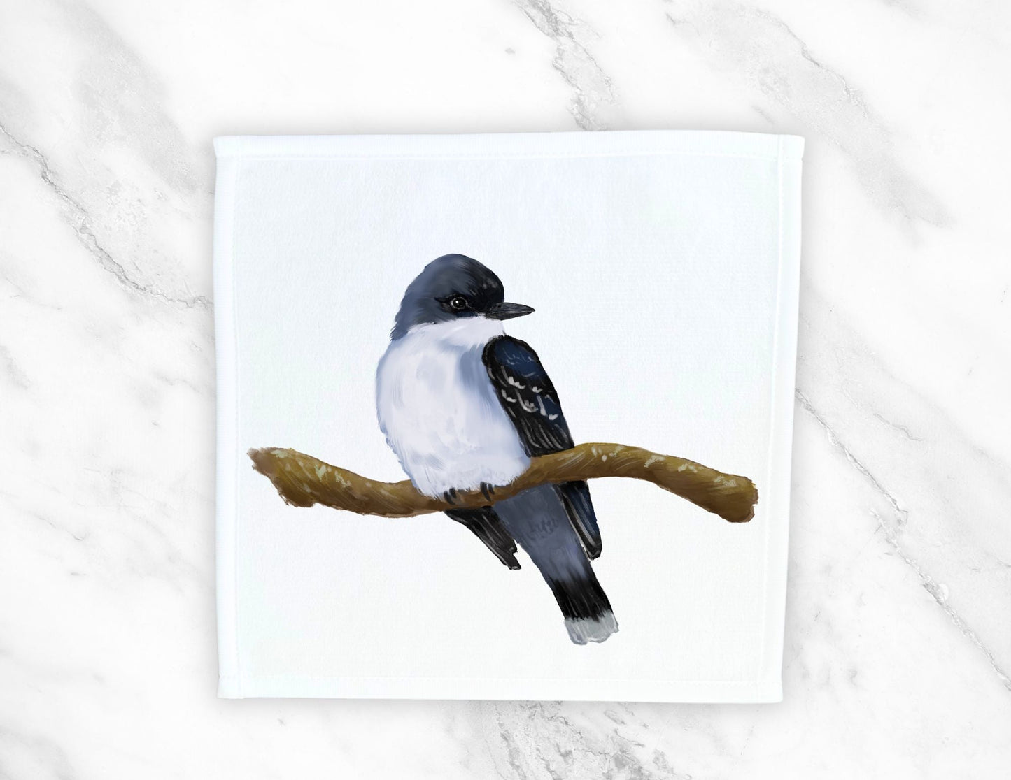 Eastern Kingbird Bird Washcloth - MerikaArt