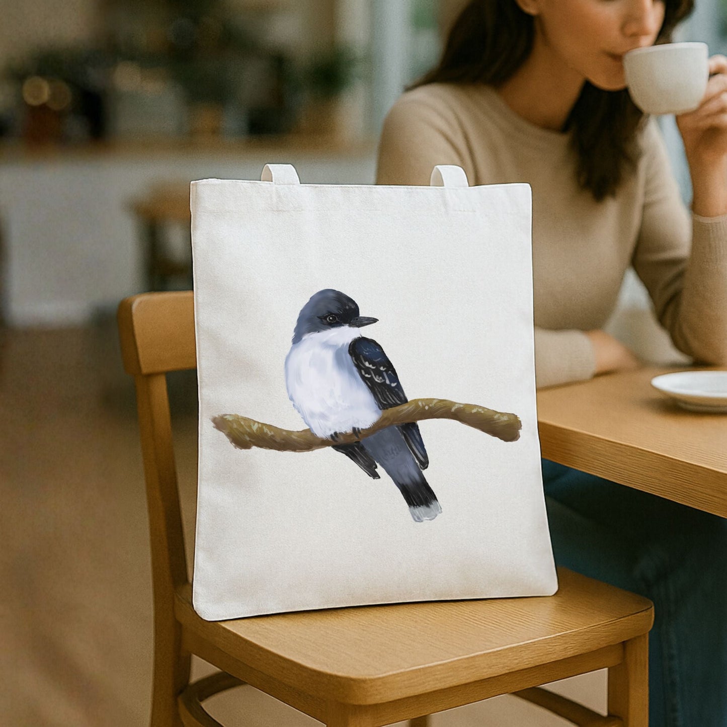 Eastern Kingbird Canvas Tote Bag - MerikaArt