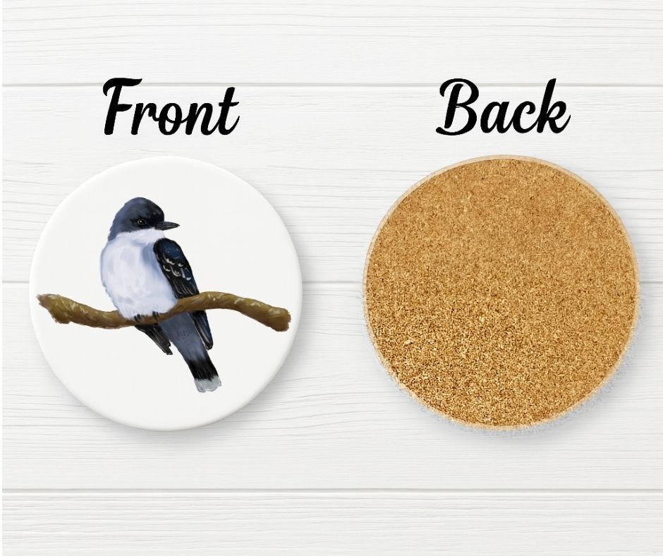 Eastern Kingbird Ceramic Coaster - MerikaArt