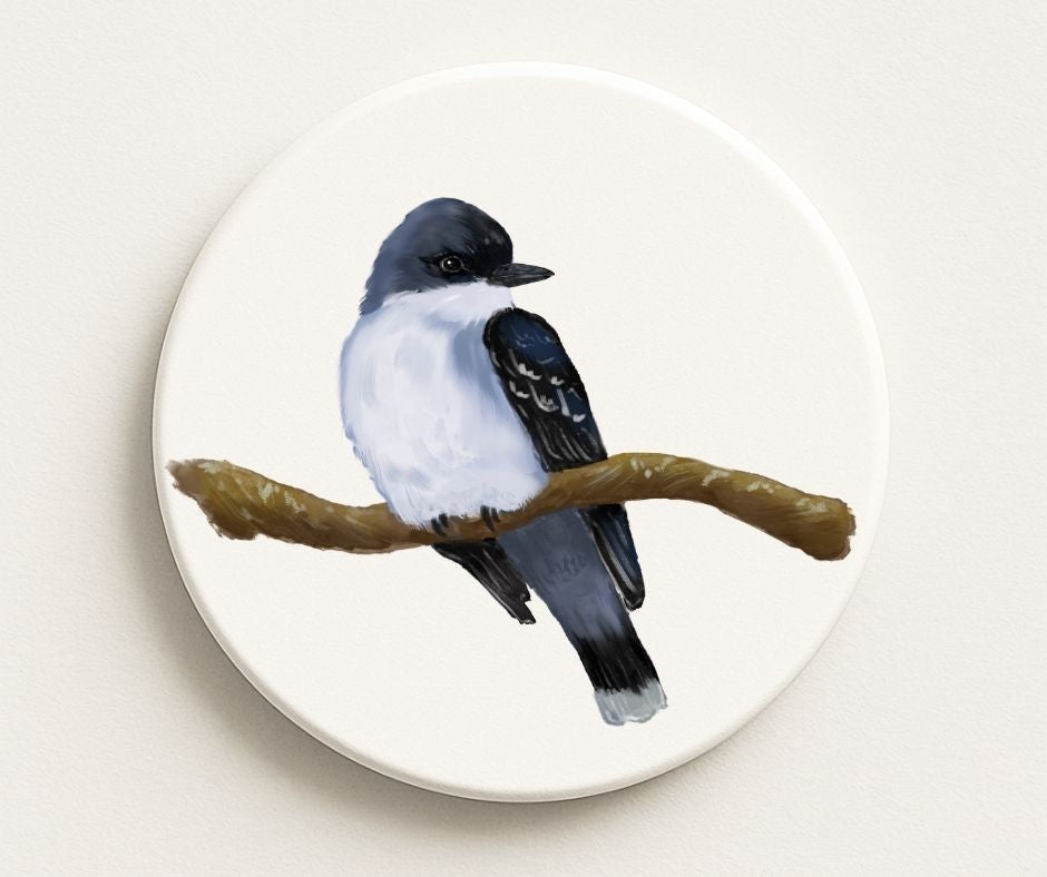 Eastern Kingbird Ceramic Coaster - MerikaArt