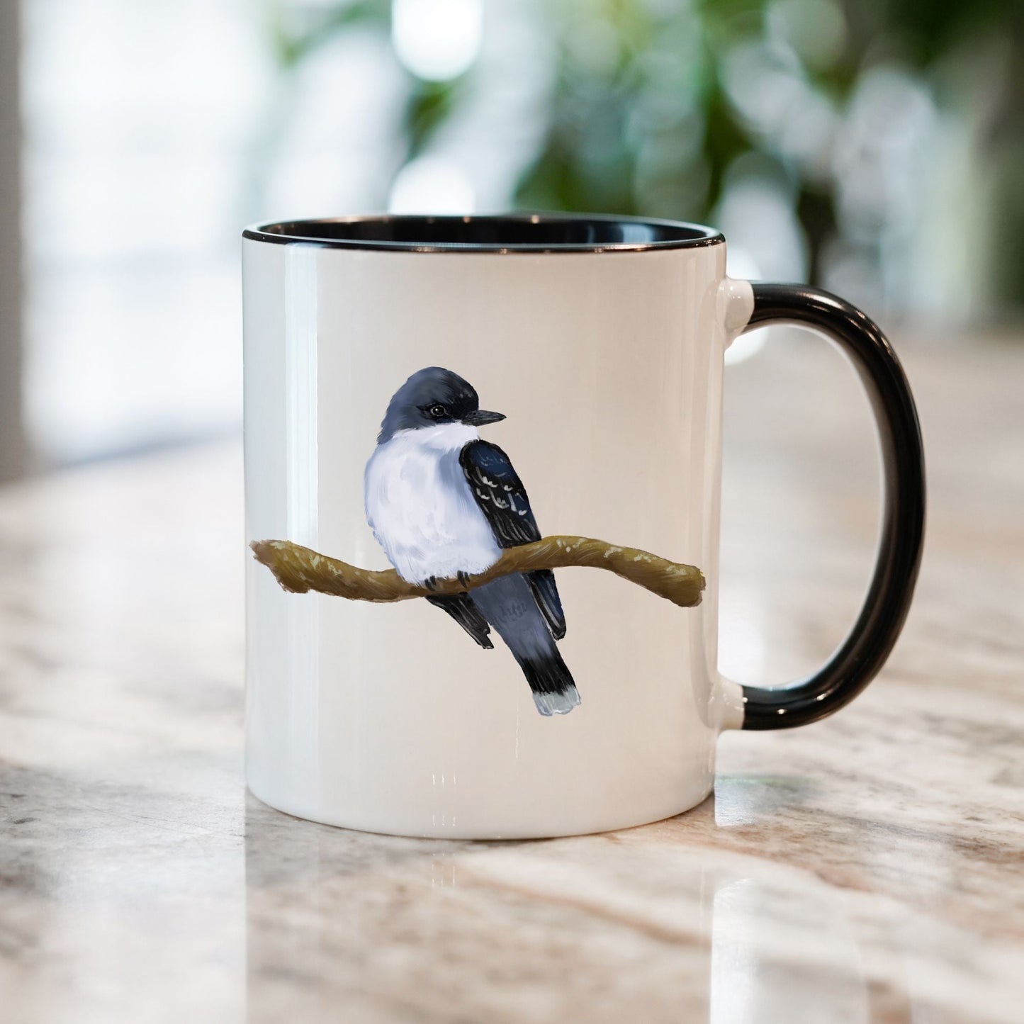 Eastern Kingbird Mug with Elegant Illustration - MerikaArt