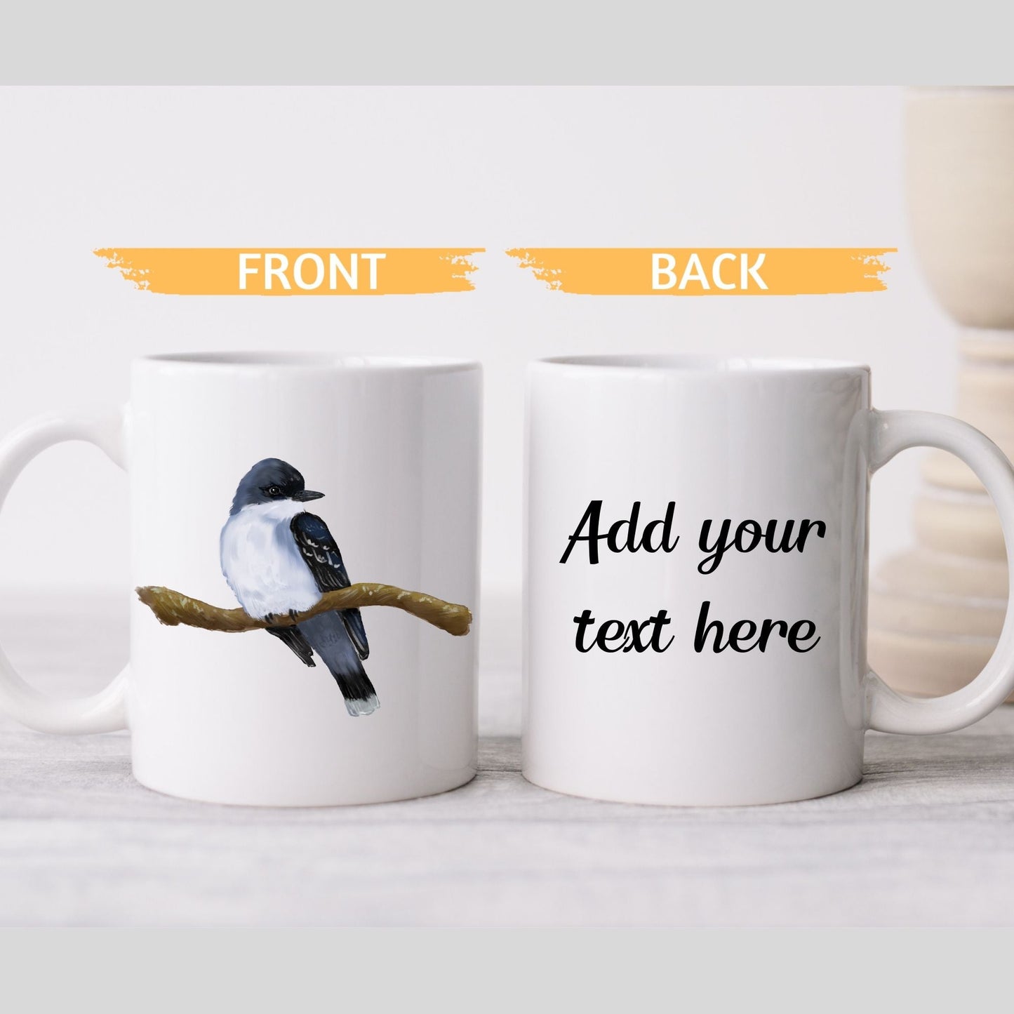 Eastern Kingbird Mug with Elegant Illustration - MerikaArt