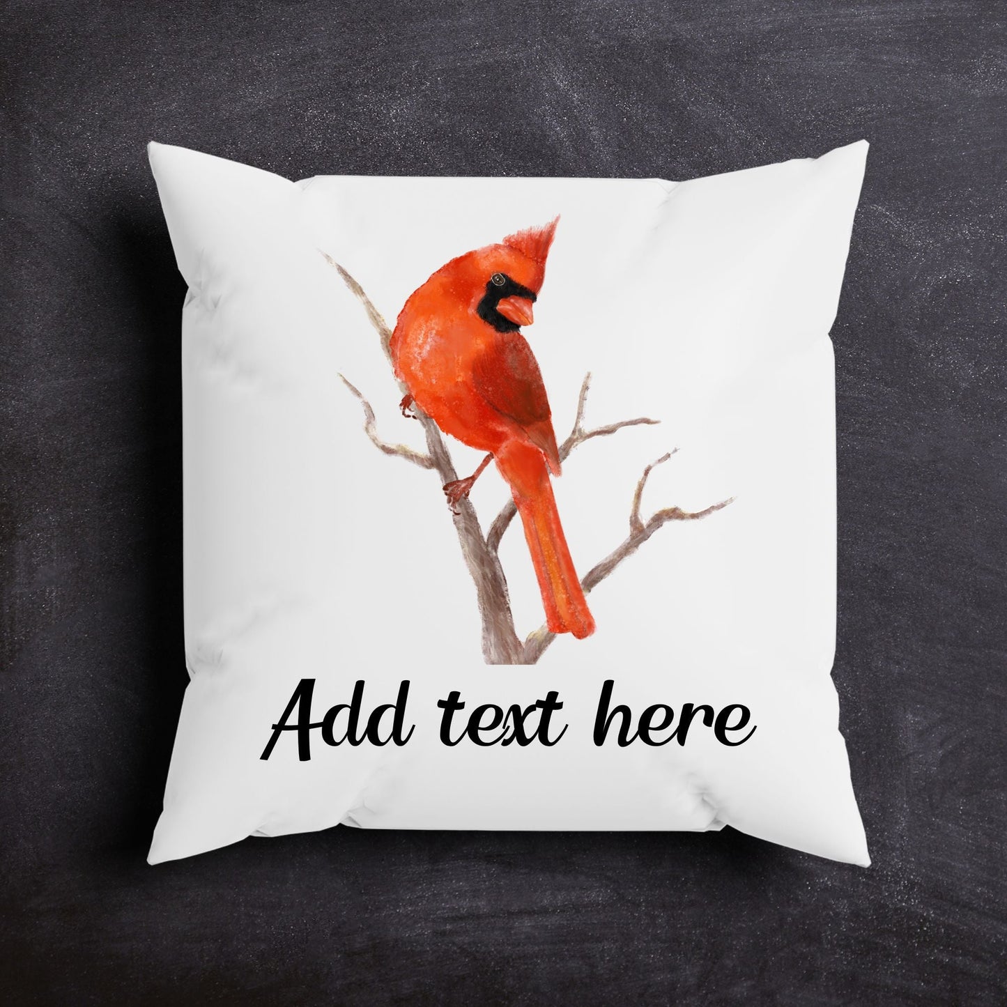 Elegant Cardinal Pillow - Nature Inspired Home Decor - MerikaArt