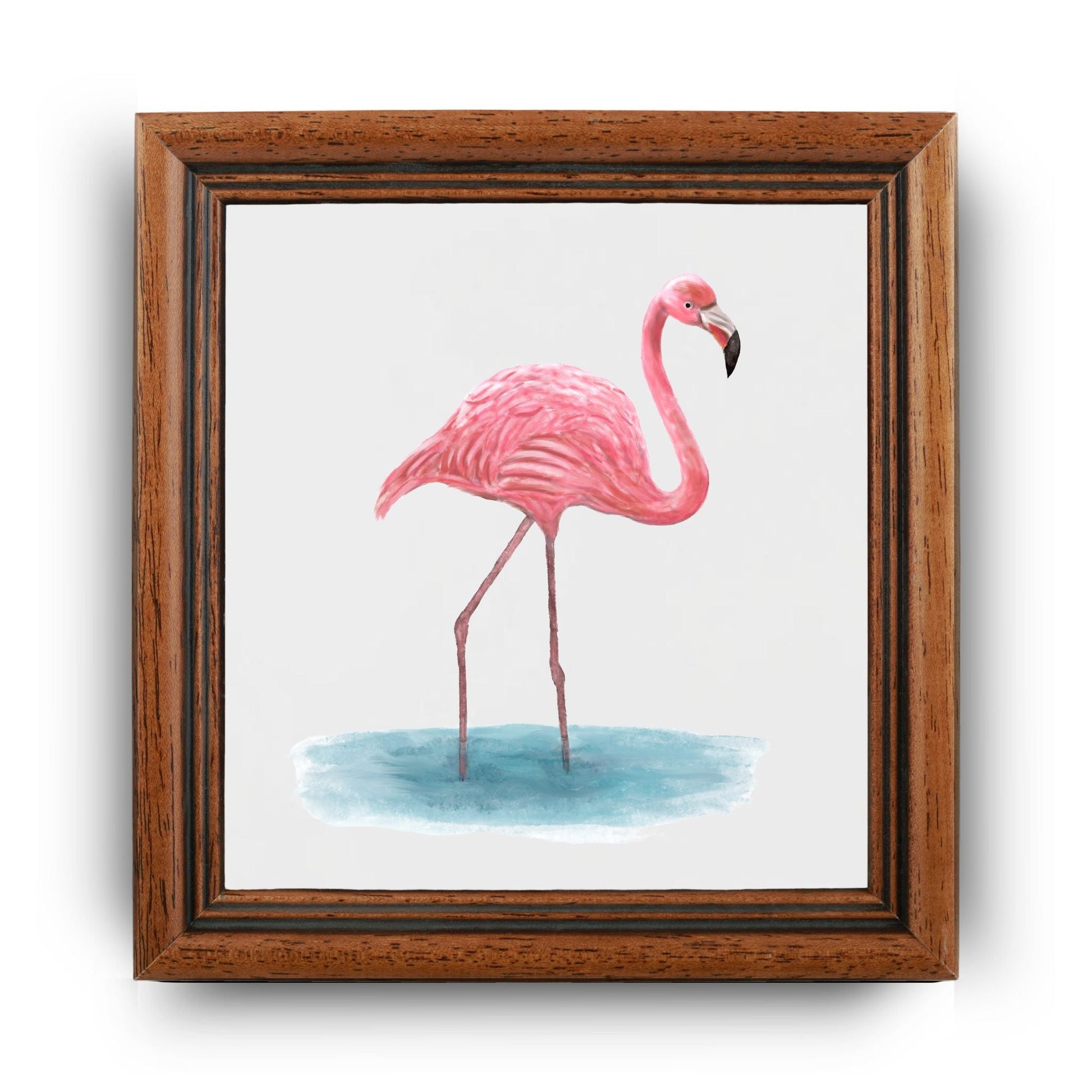 Elegant Flamingo Ceramic Tile – Handcrafted Tropical Bird Artwork - MerikaArt