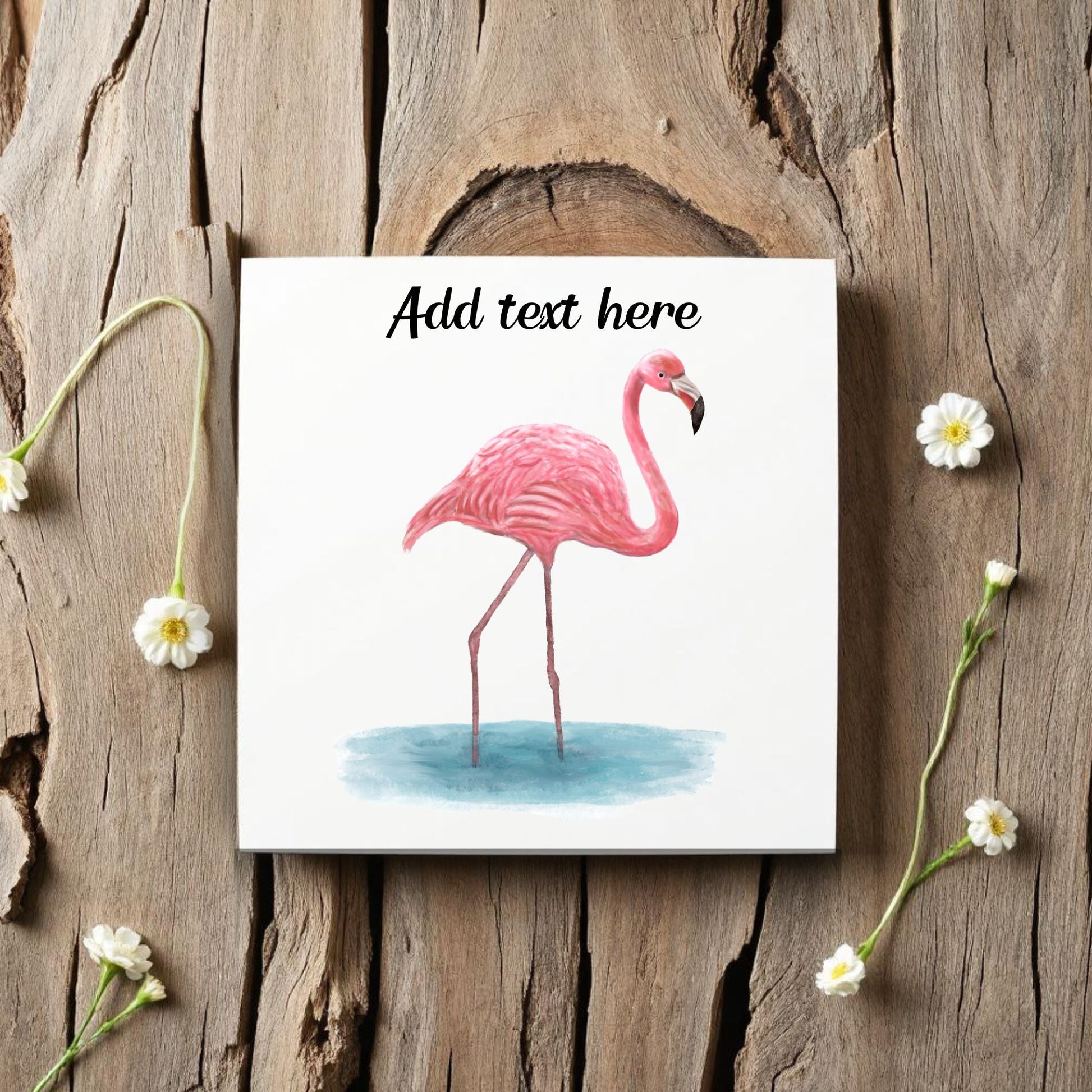 Elegant Flamingo Ceramic Tile – Handcrafted Tropical Bird Artwork - MerikaArt