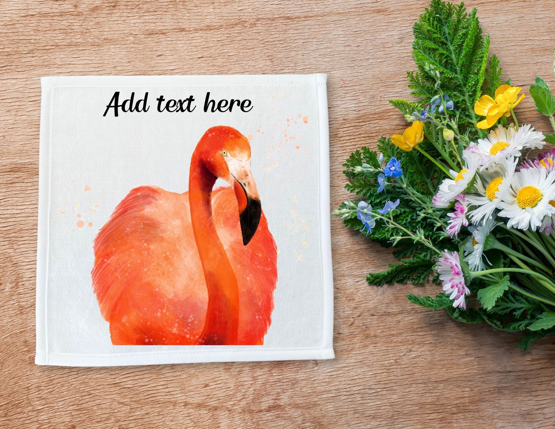 Elegant Flamingo Washcloth - MerikaArt