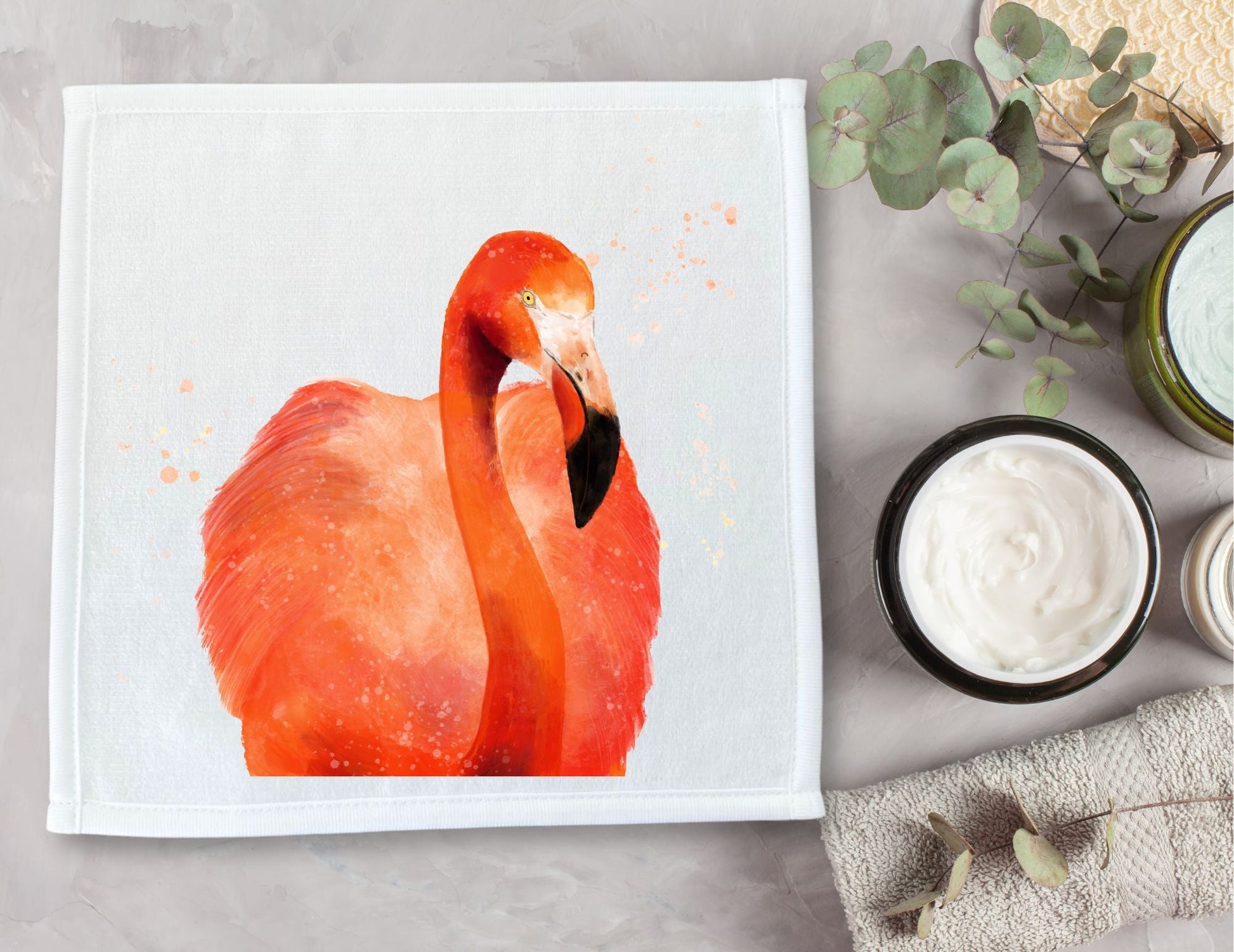 Elegant Flamingo Washcloth - MerikaArt