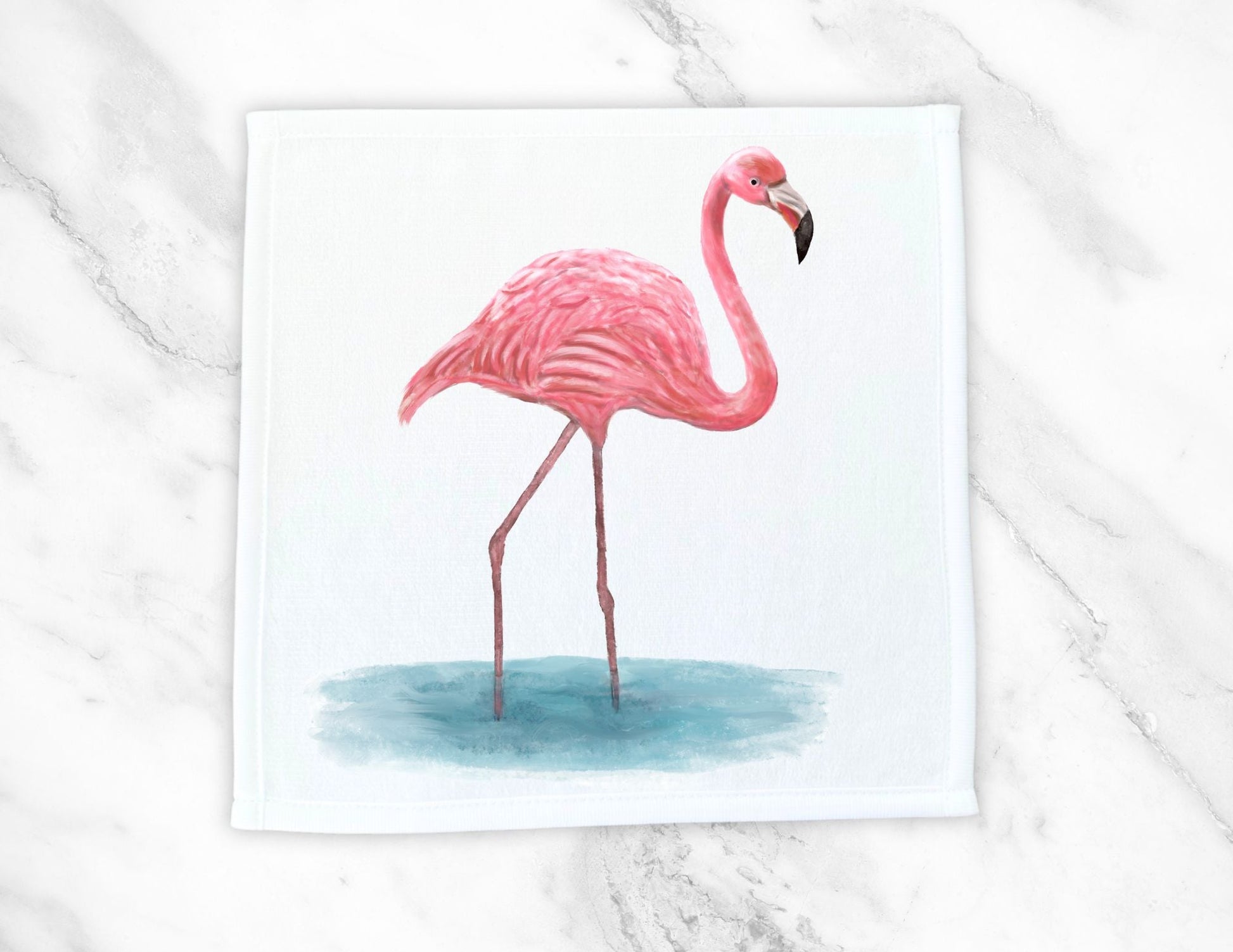 Elegant Flamingo Washcloth – A Graceful Gift for Nature Lovers - MerikaArt