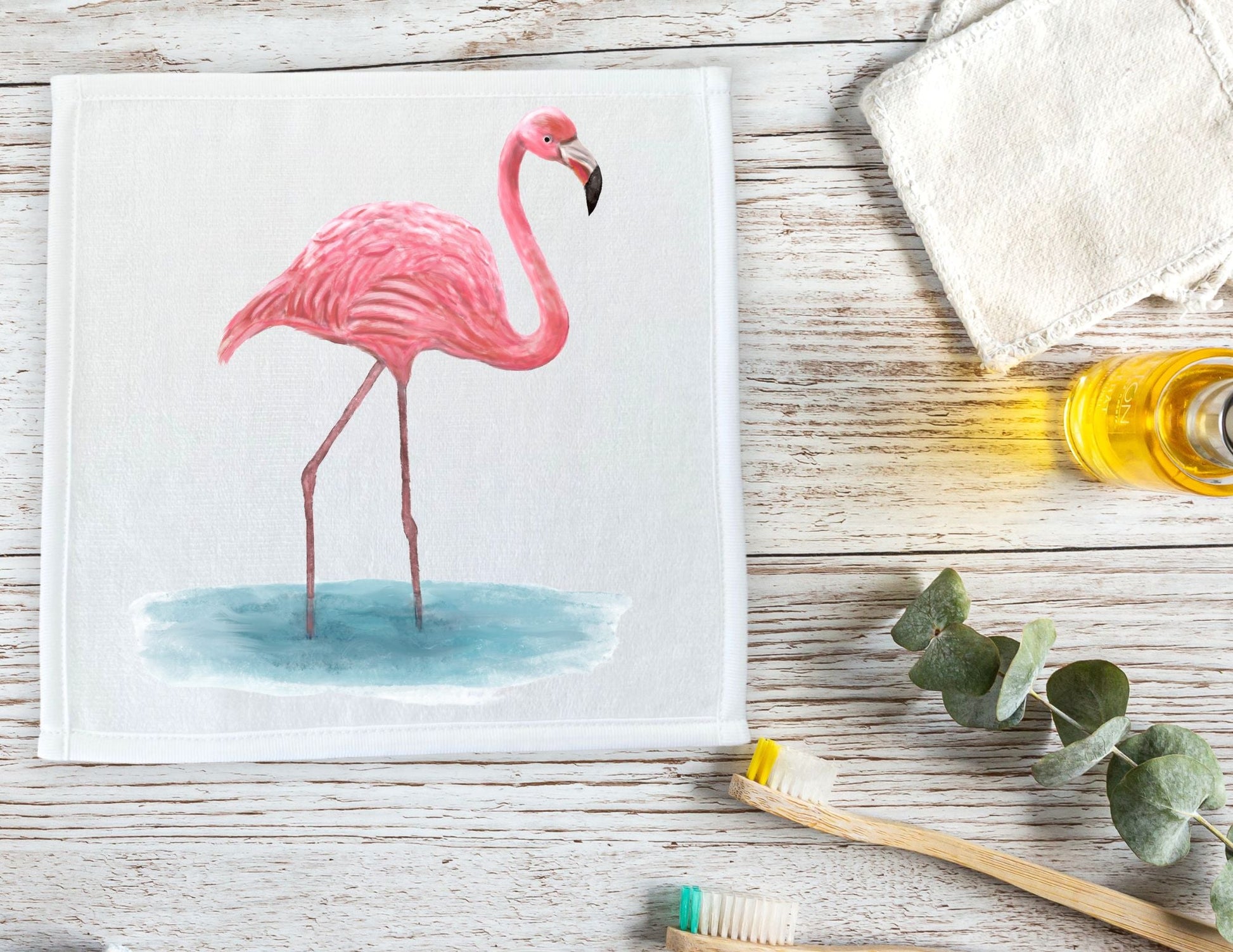 Elegant Flamingo Washcloth – A Graceful Gift for Nature Lovers - MerikaArt