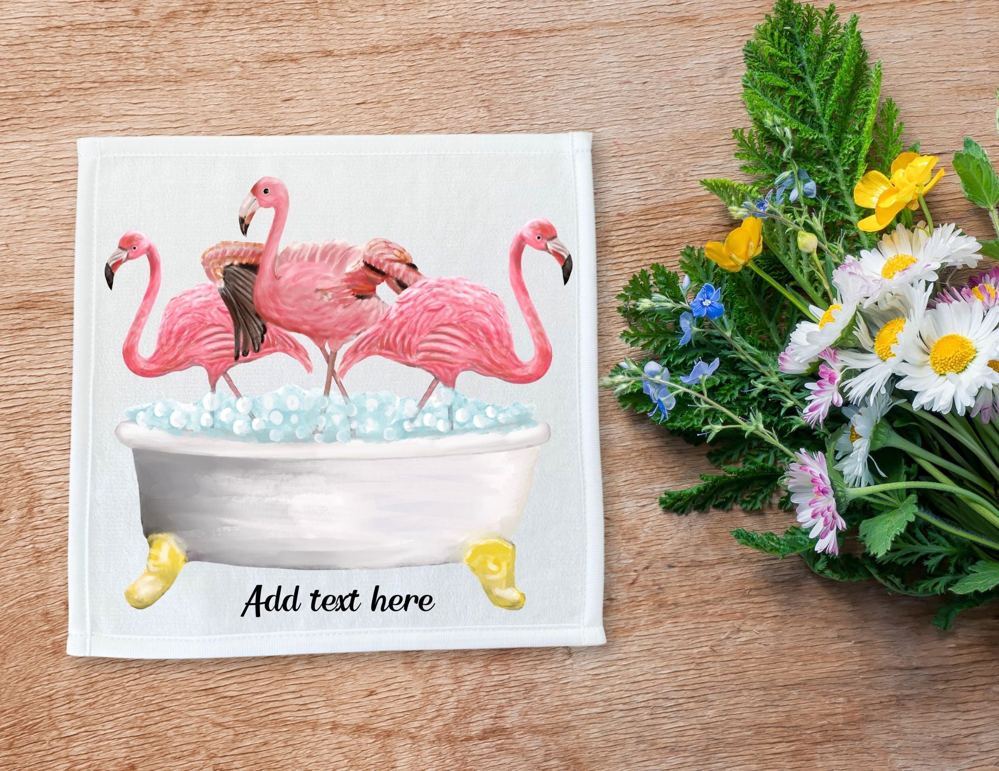 Elegant Flamingos Bath Scene Washcloth – A Tropical Delight - MerikaArt