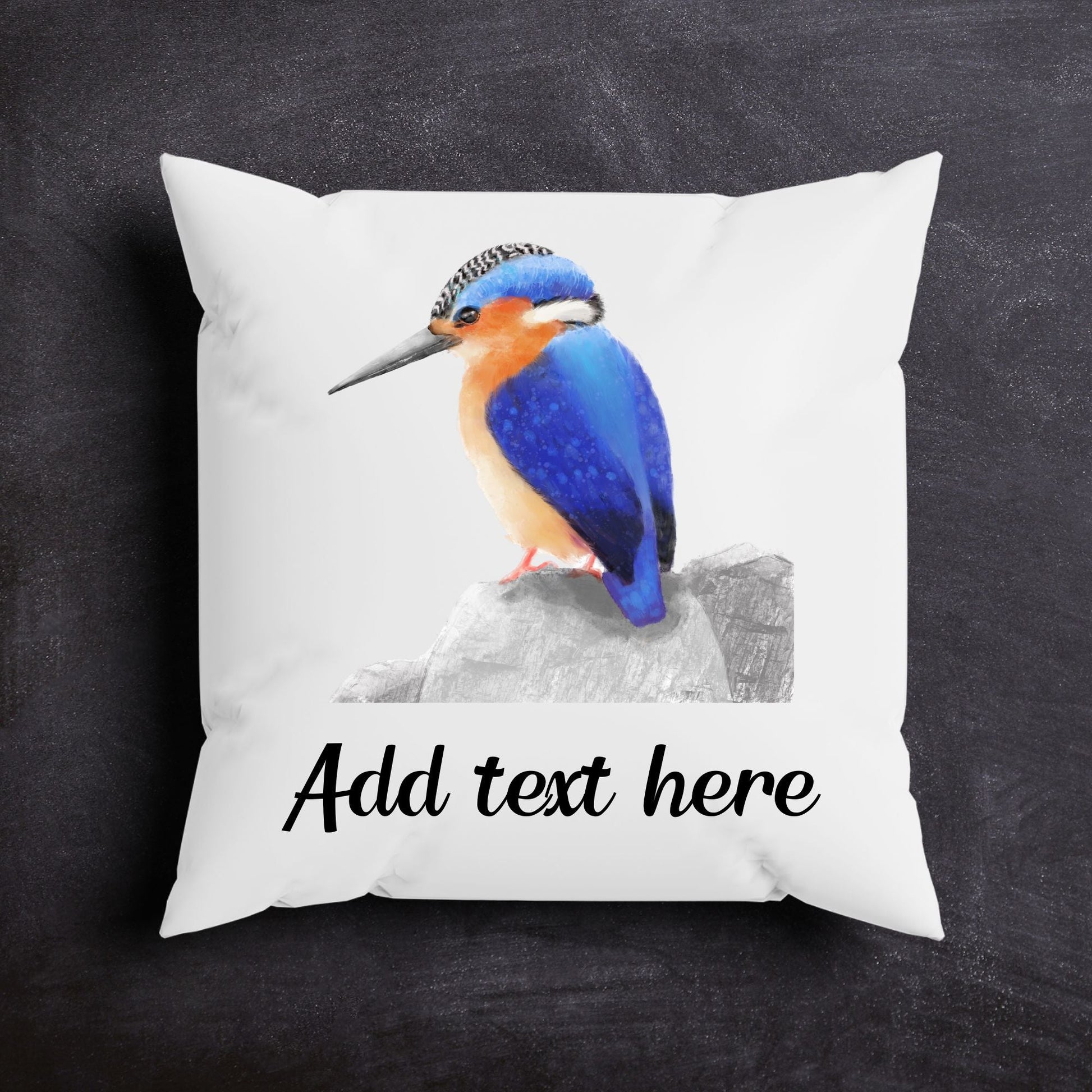 Elegant Kingfisher Pillow - Nature Inspired Home Decor - MerikaArt