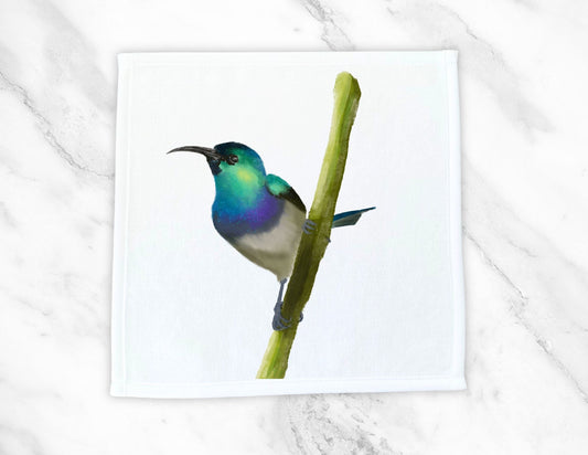 Elegant Sunbird Washcloth – A Vibrant Nature Accent - MerikaArt