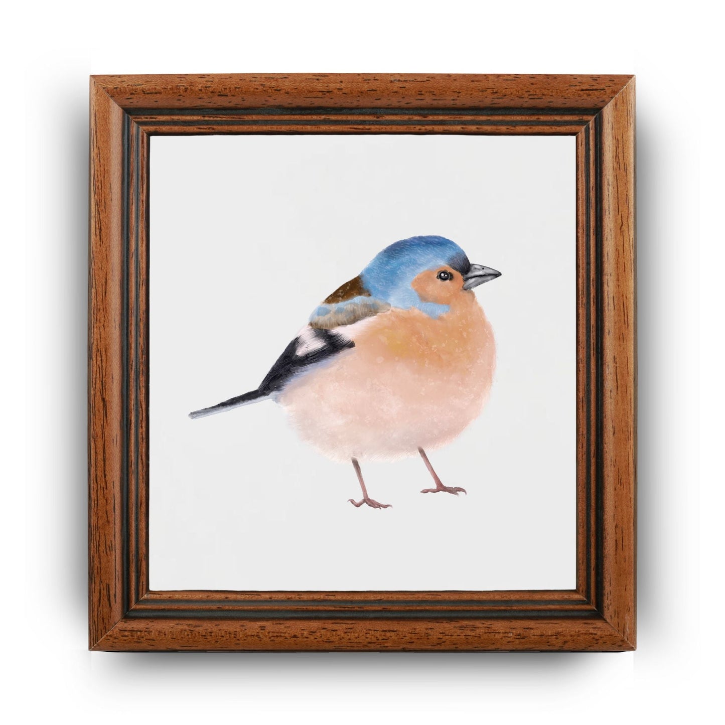 Eurasian Chaffinch Ceramic Tile – Handcrafted Bird Artwork - MerikaArt