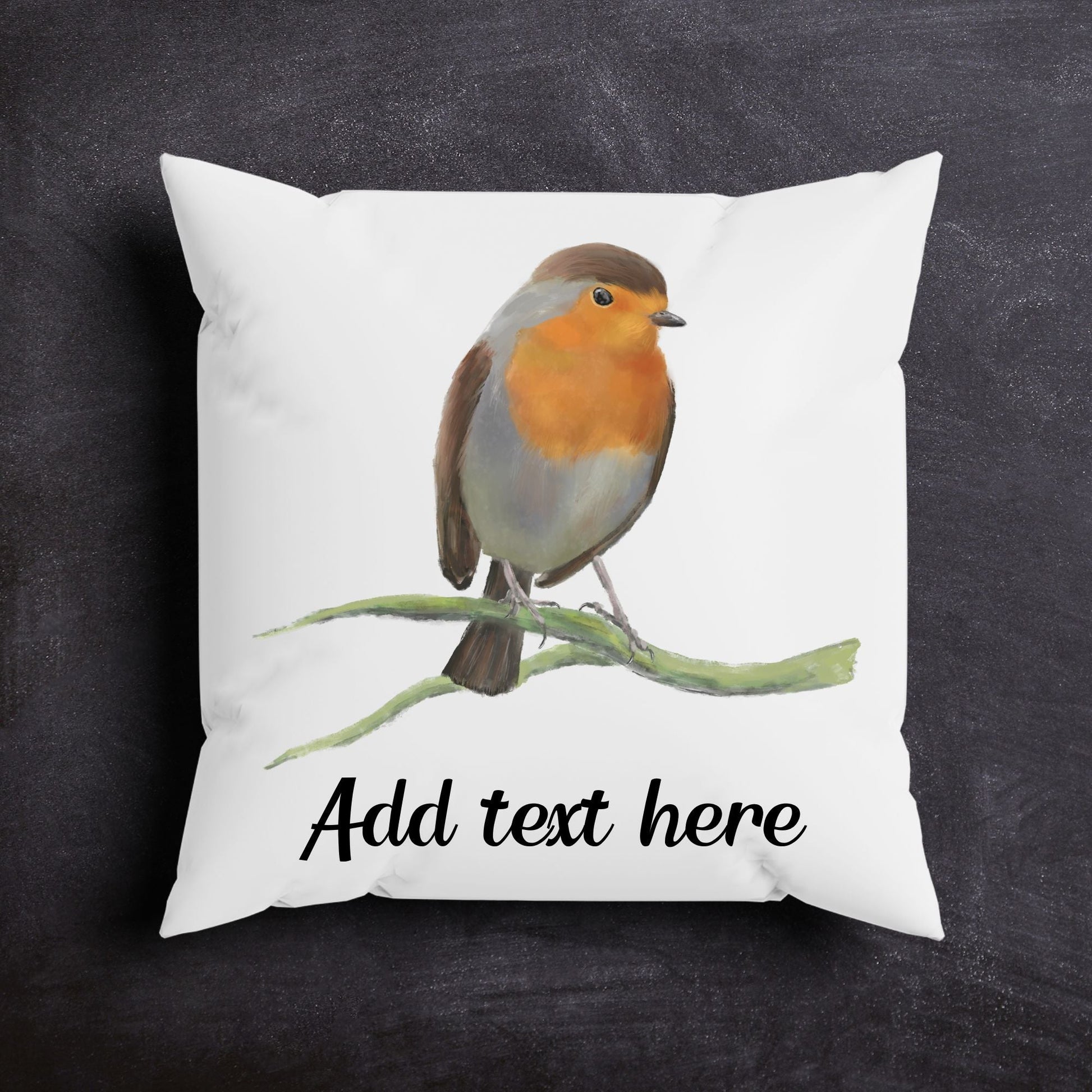 European Robin Bird Pillow - MerikaArt