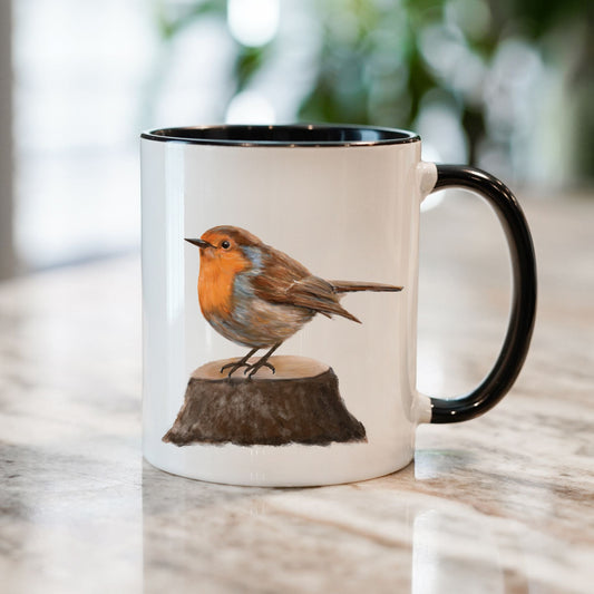 European Robin Ceramic Coffee Mug - MerikaArt