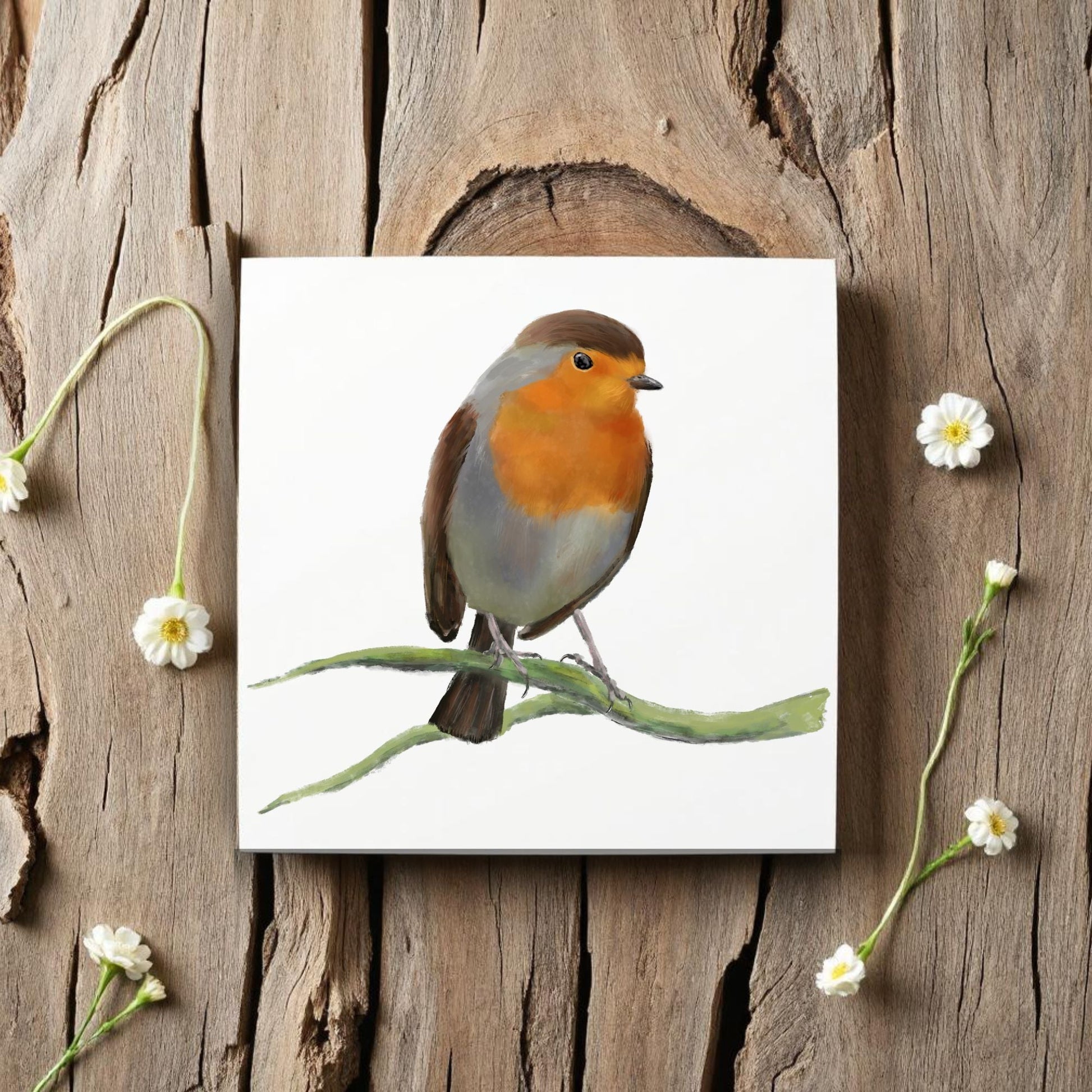 European Robin Ceramic Tile - MerikaArt