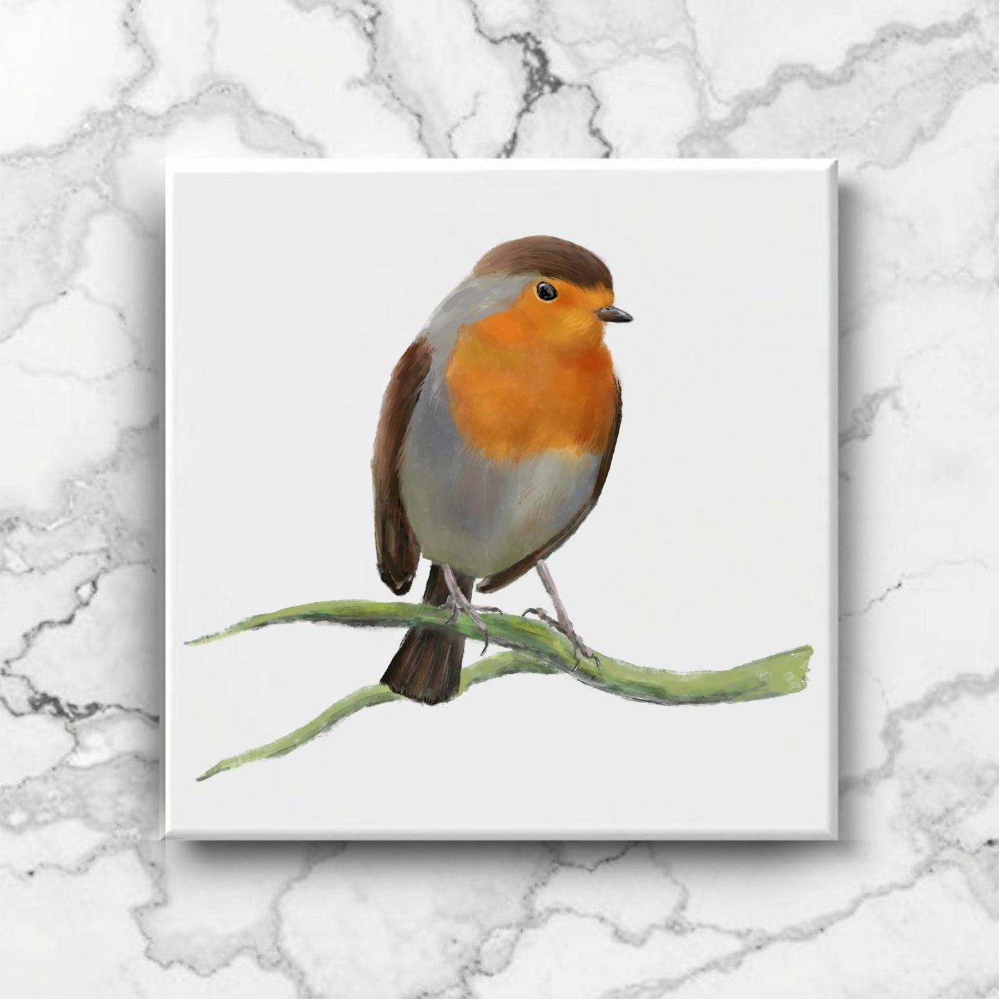 European Robin Ceramic Tile - MerikaArt