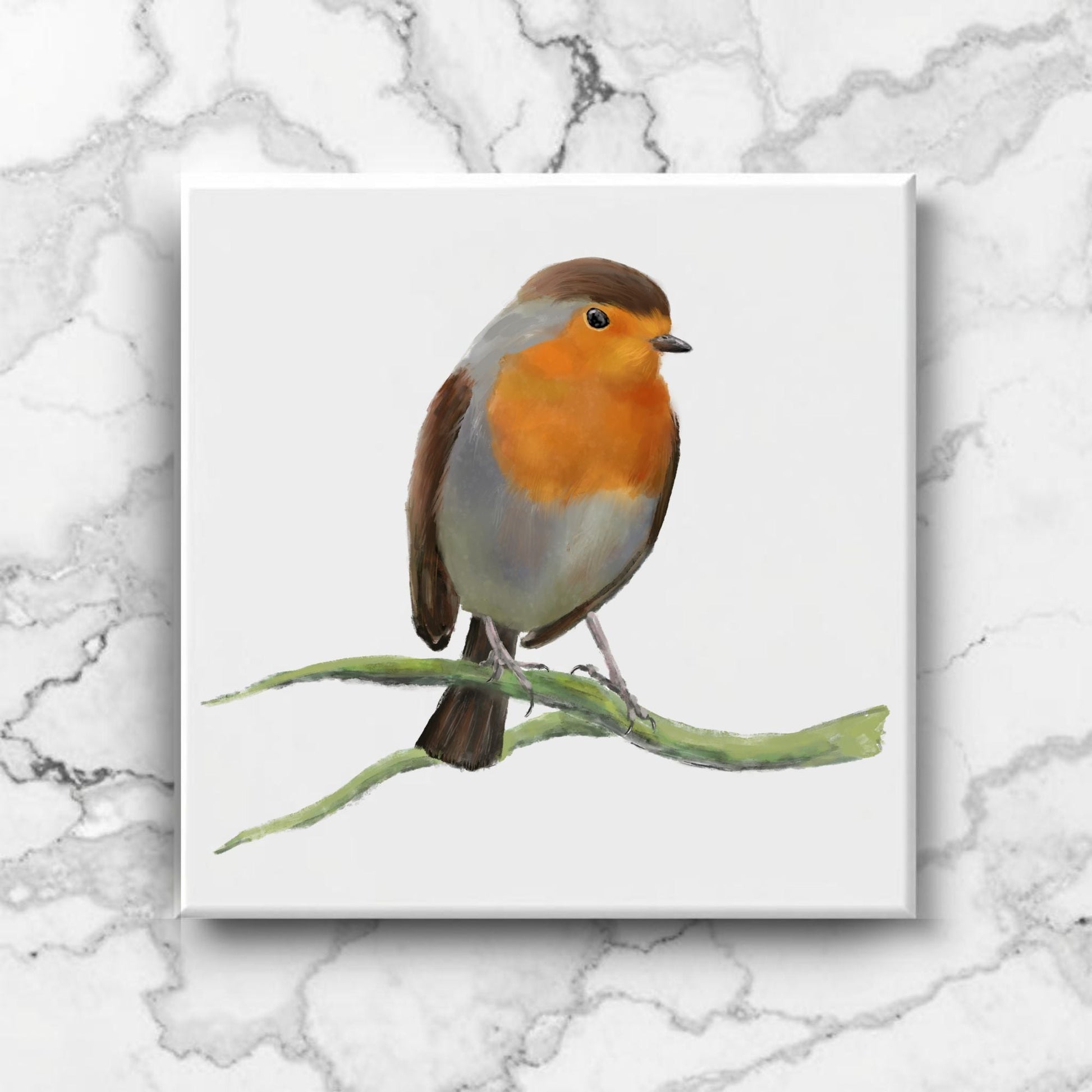 European Robin Ceramic Tile - MerikaArt