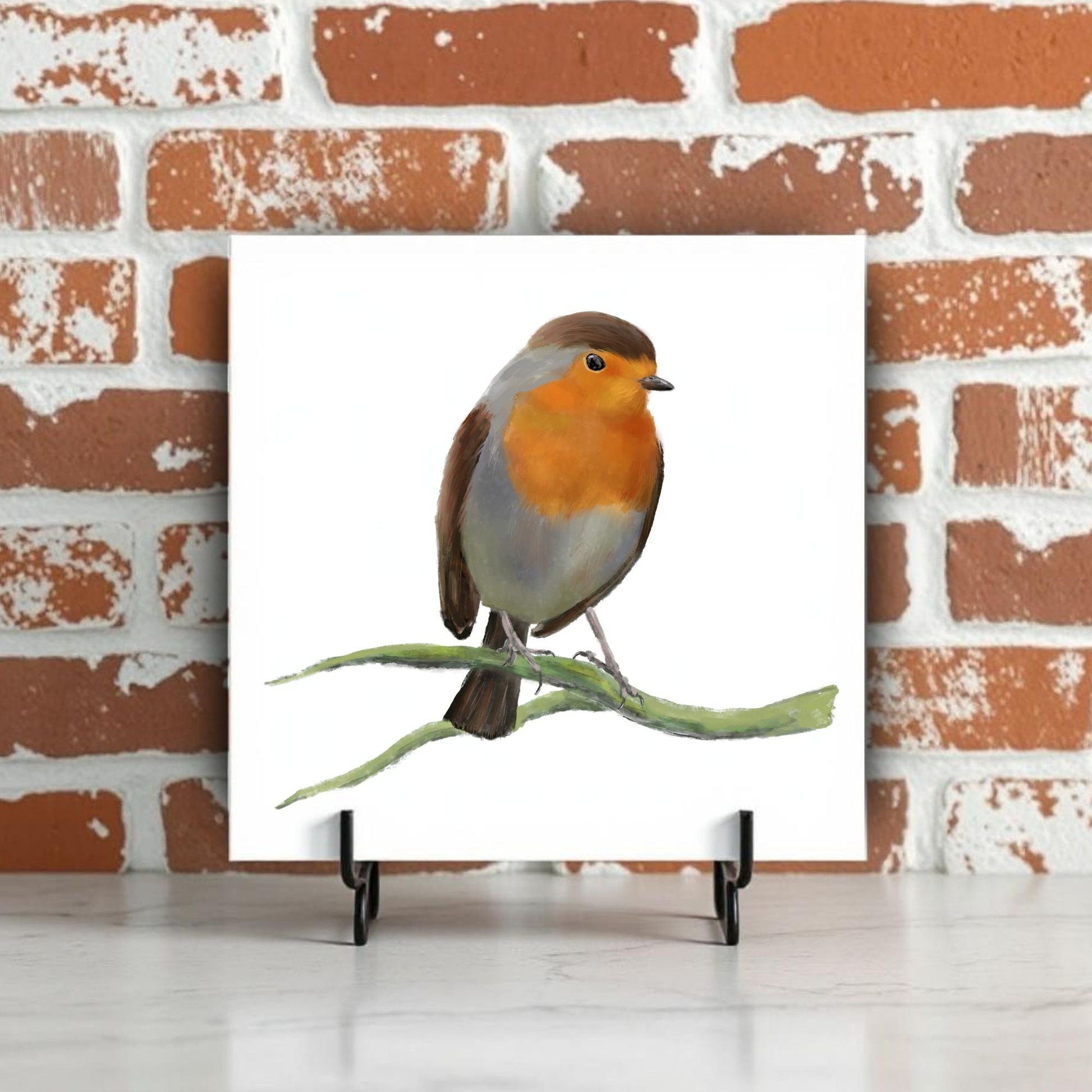 European Robin Ceramic Tile - MerikaArt