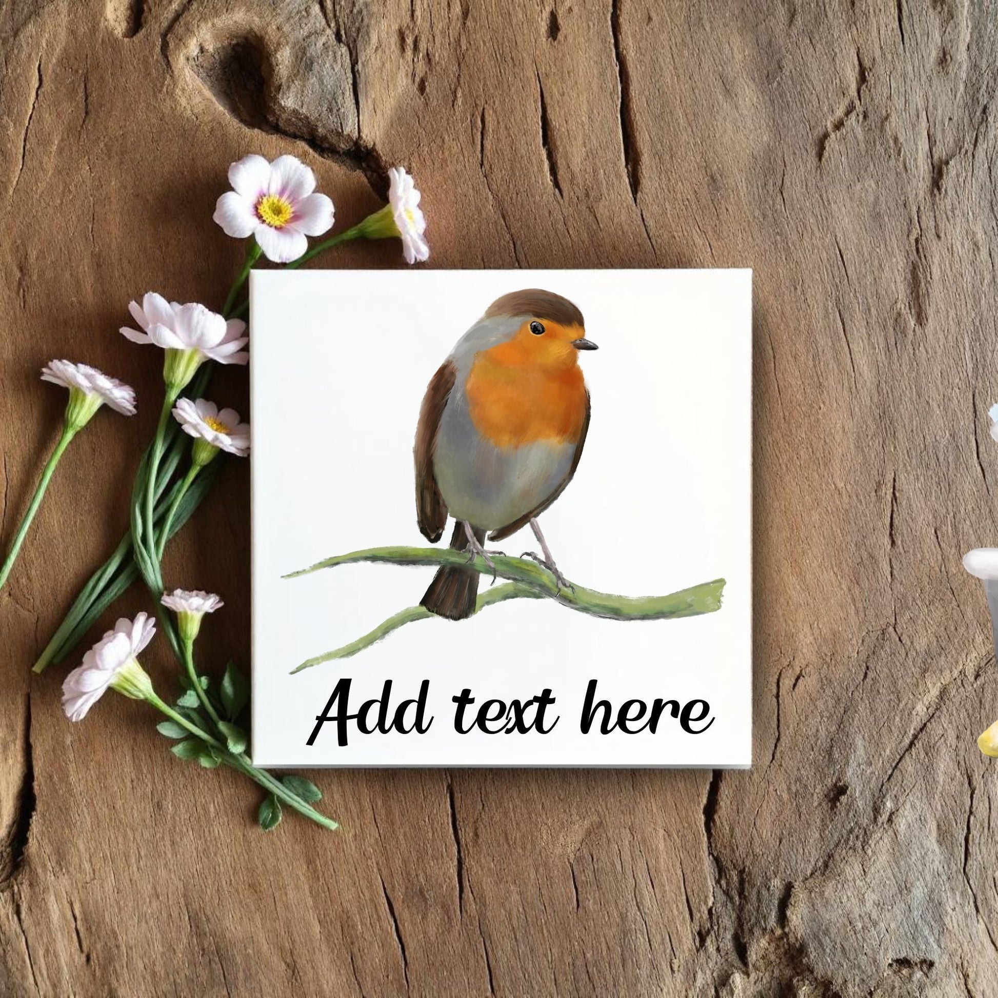 European Robin Ceramic Tile - MerikaArt