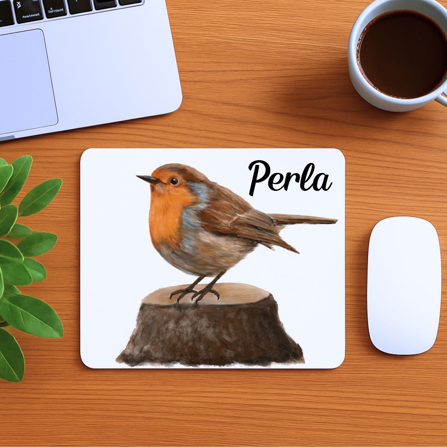 European Robin Mousepad - MerikaArt