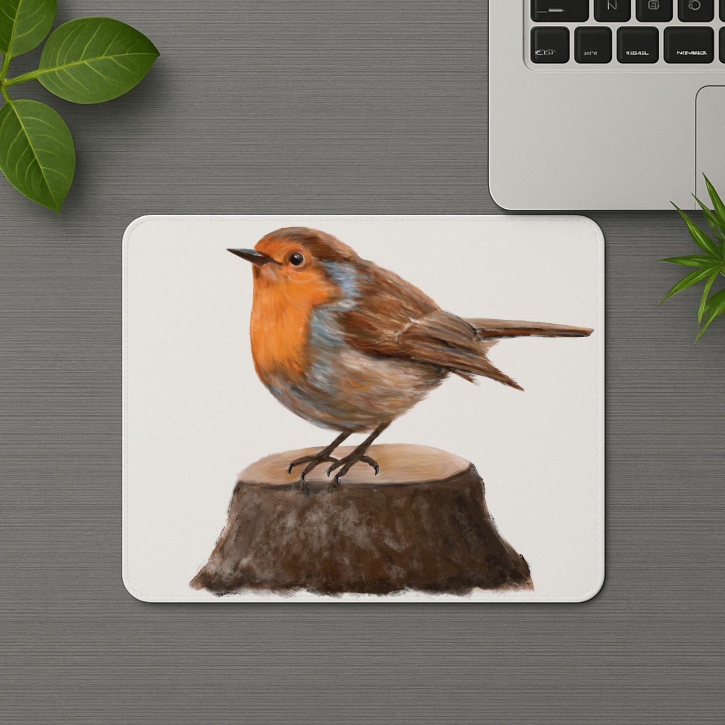 European Robin Mousepad - MerikaArt