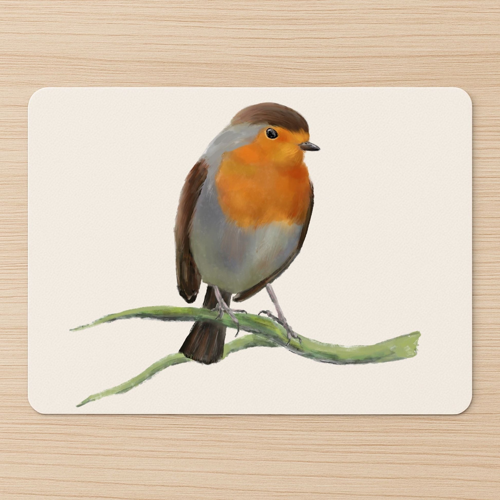 European Robin Mousepad - MerikaArt