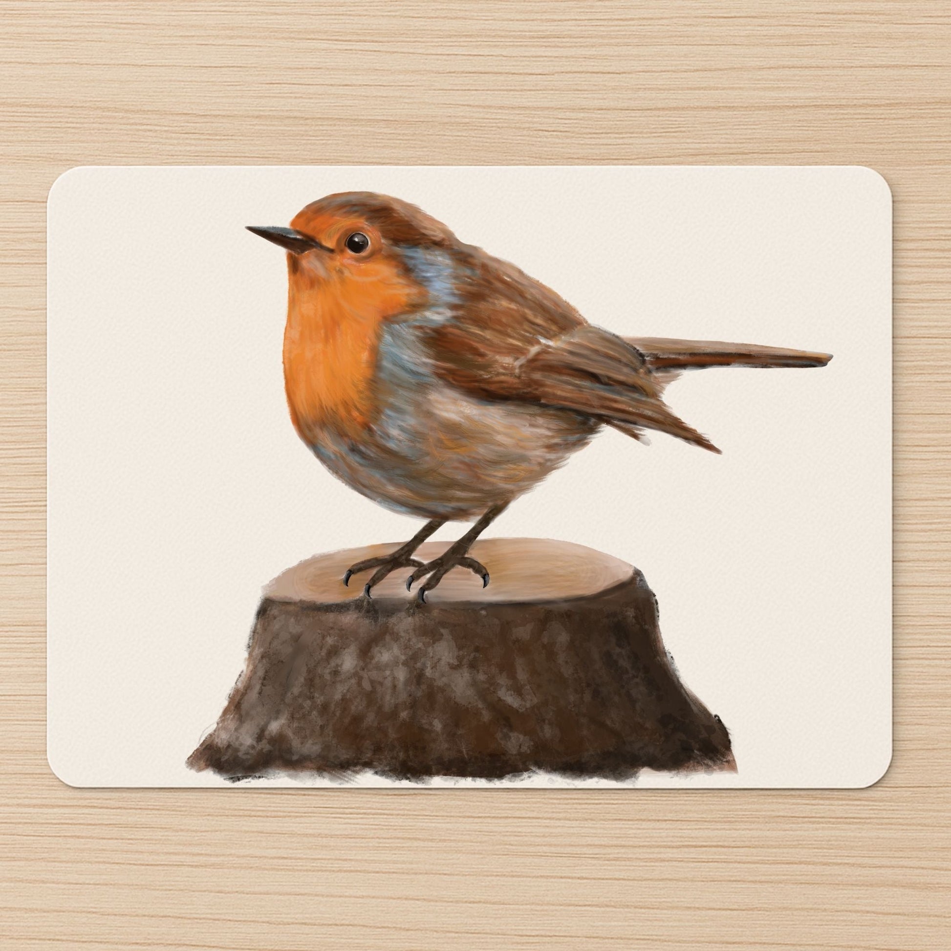 European Robin Mousepad - MerikaArt